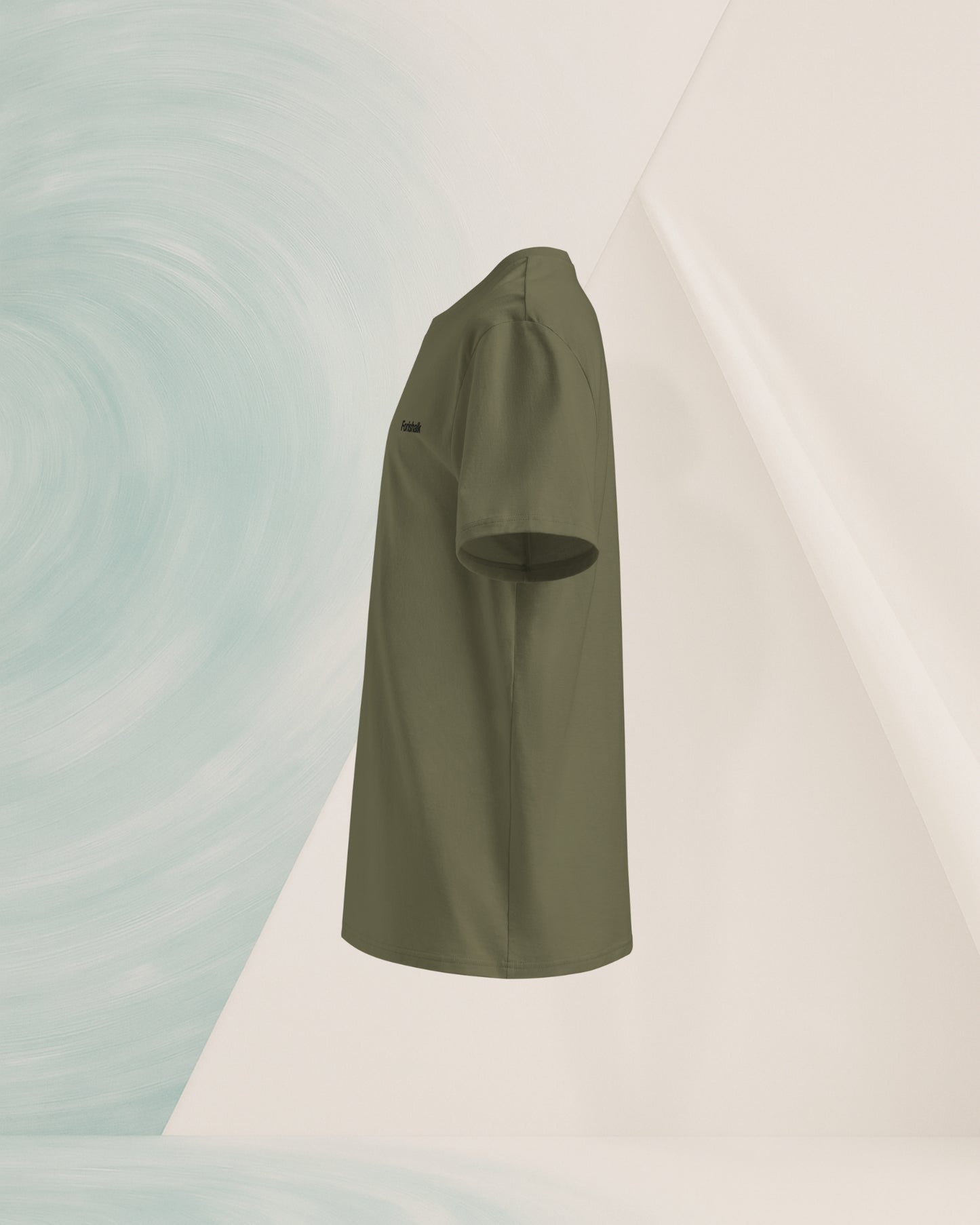T-SHIRT KHAKI EN COTON BIO FILÉ À L'ANNEAU