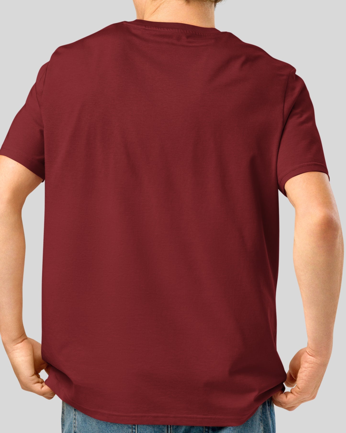 T-SHIRT BURGUNDY EN COTON BIO FILÉ À L'ANNEAU