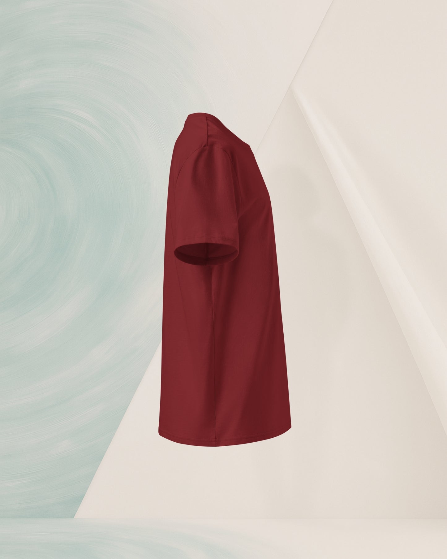 T-SHIRT BURGUNDY EN COTON BIO FILÉ À L'ANNEAU
