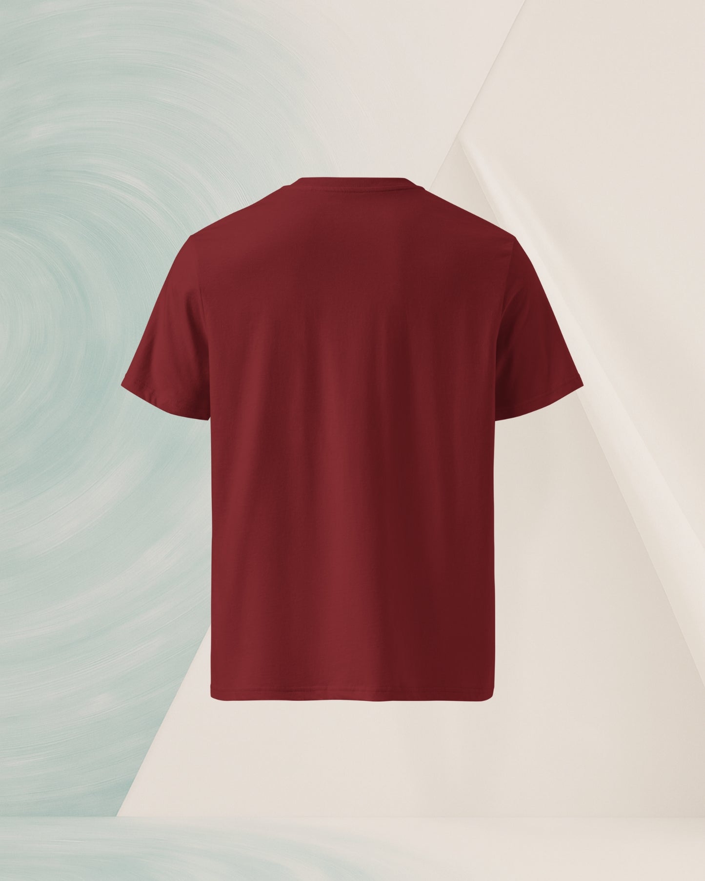 T-SHIRT BURGUNDY EN COTON BIO FILÉ À L'ANNEAU