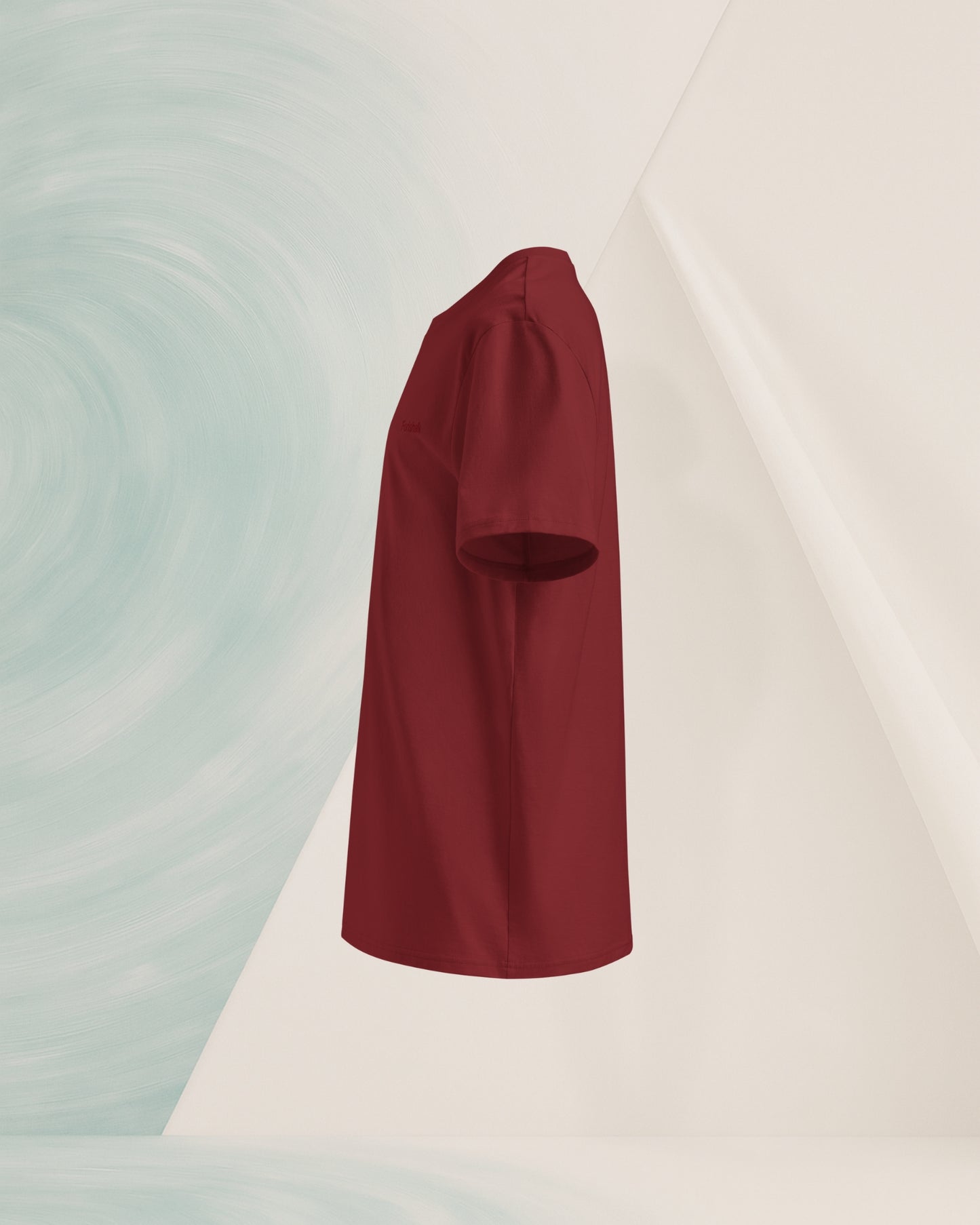 T-SHIRT BURGUNDY EN COTON BIO FILÉ À L'ANNEAU