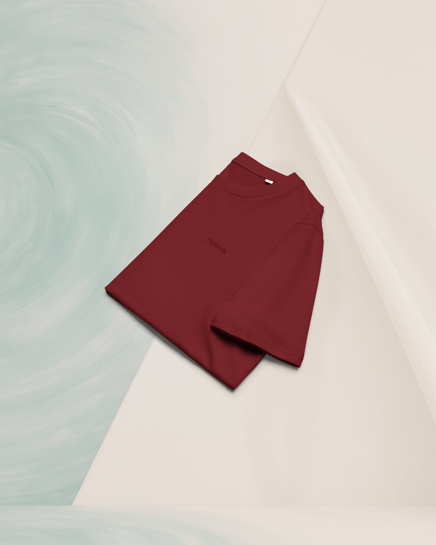 T-SHIRT BURGUNDY EN COTON BIO FILÉ À L'ANNEAU