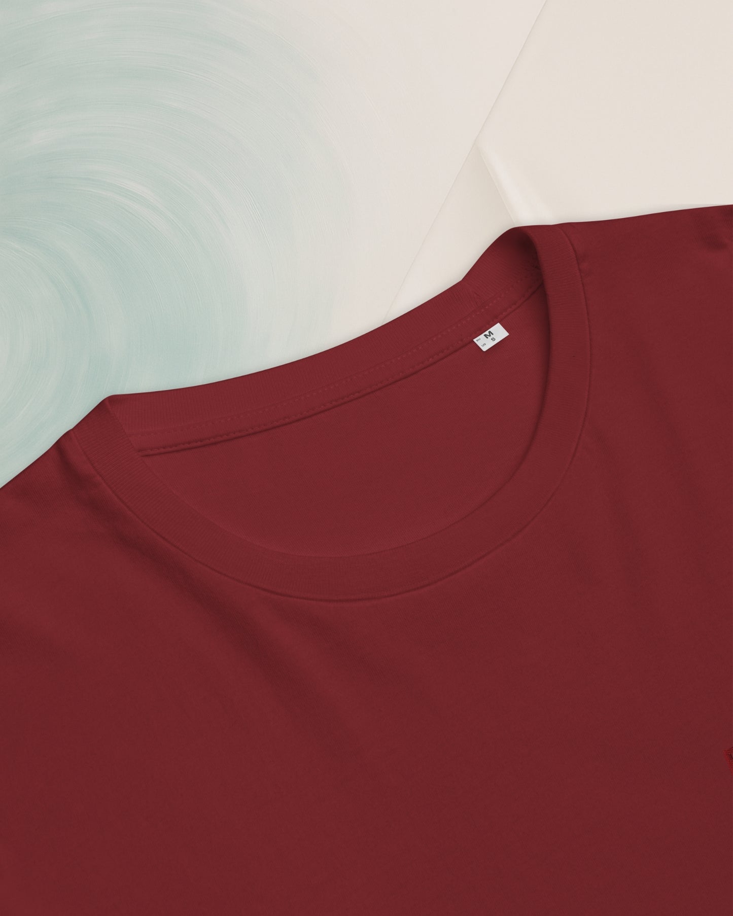 T-SHIRT BURGUNDY EN COTON BIO FILÉ À L'ANNEAU