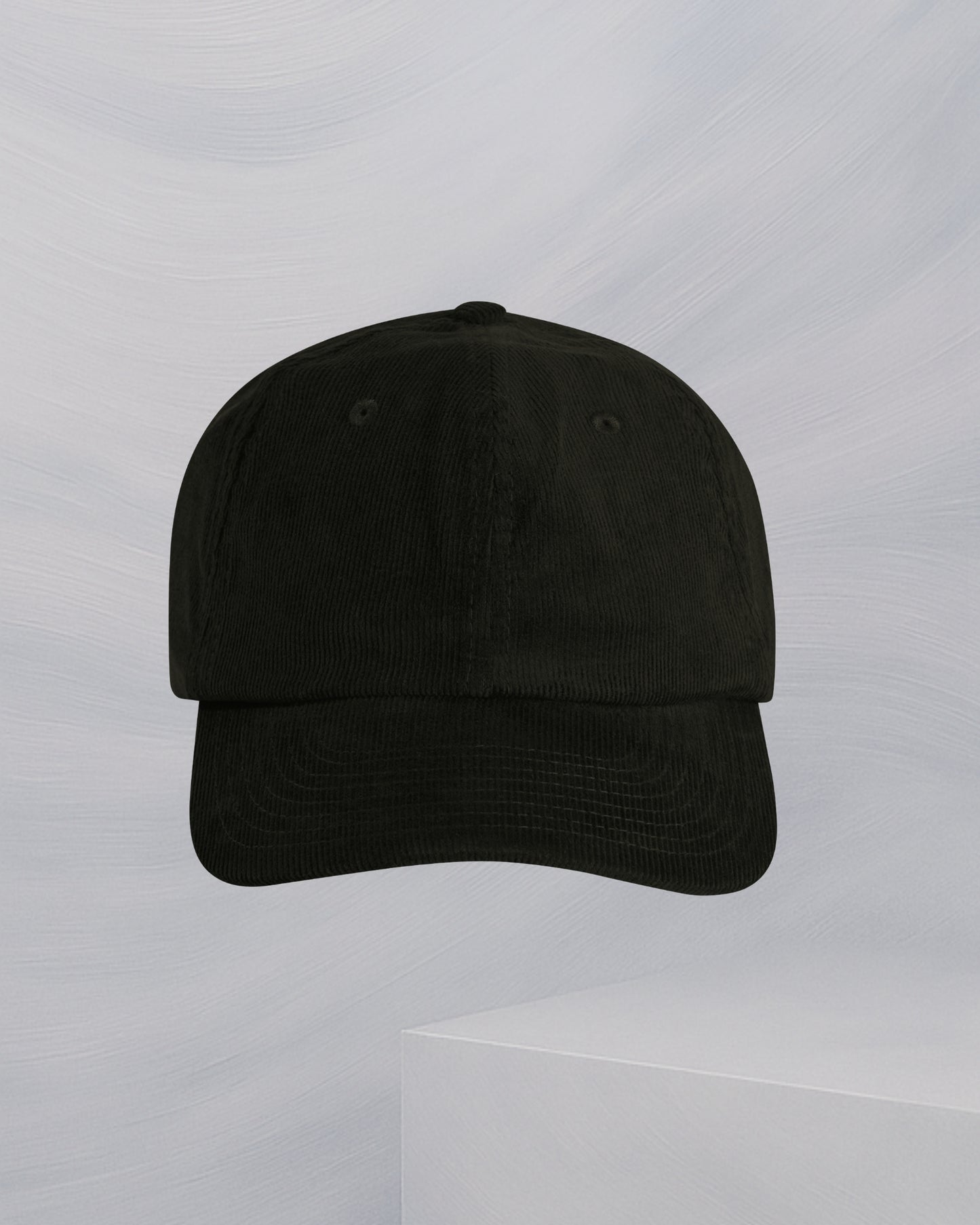 CASQUETTE NOIR OLIVE EN VELOUR CÔTELÉ EN COTON