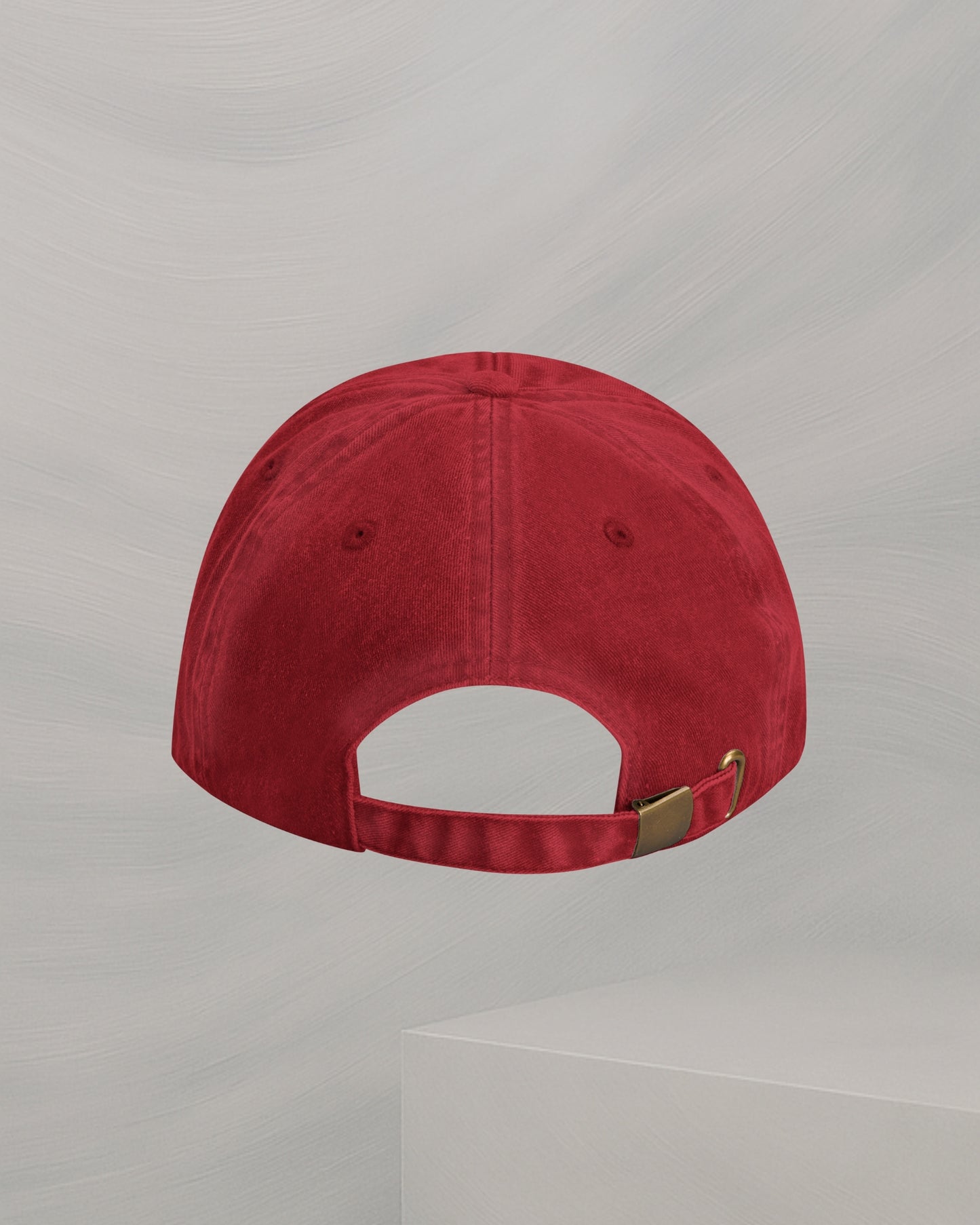 CASQUETTE ROUGE EN COTON BROSSÉ