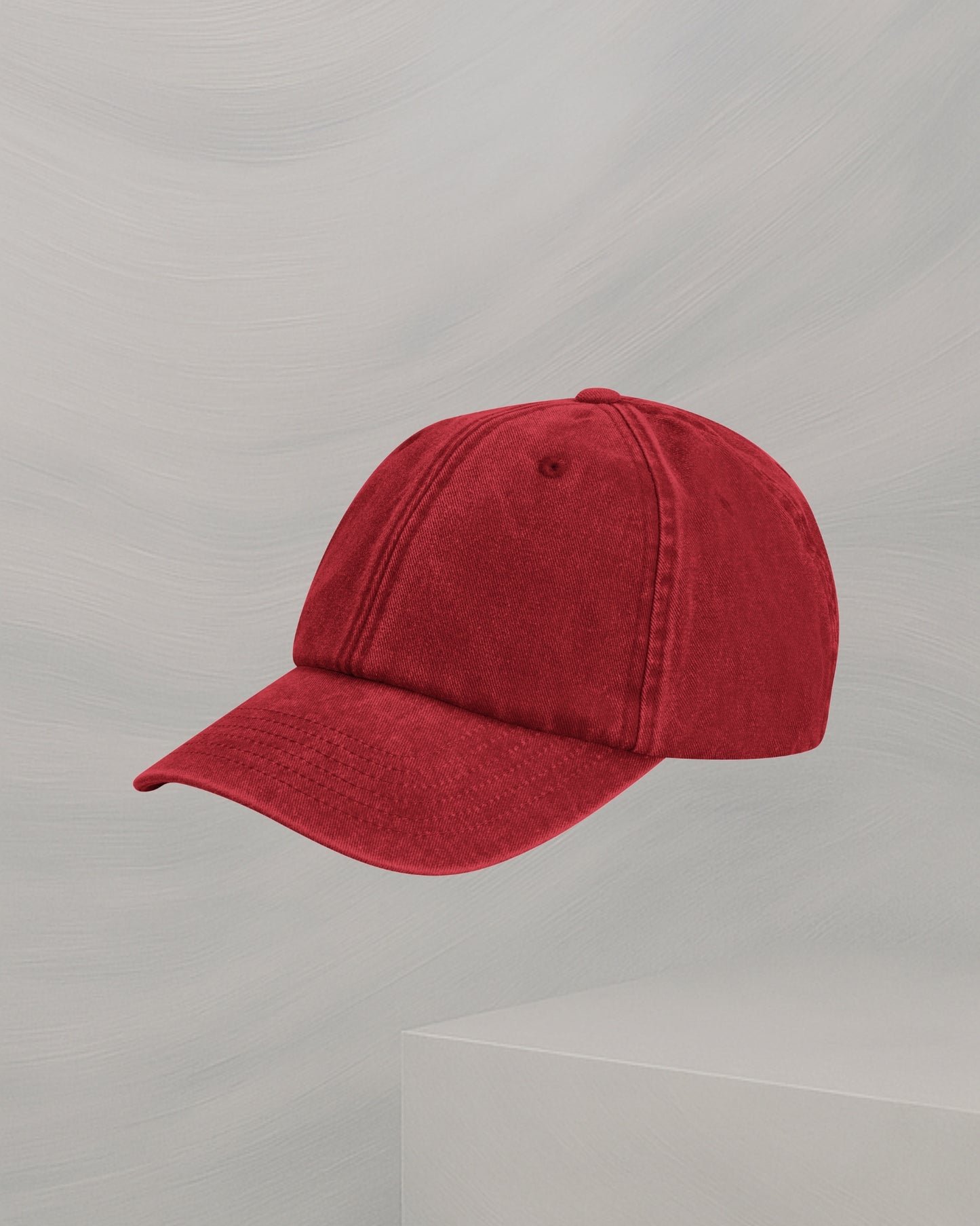 CASQUETTE ROUGE EN COTON BROSSÉ