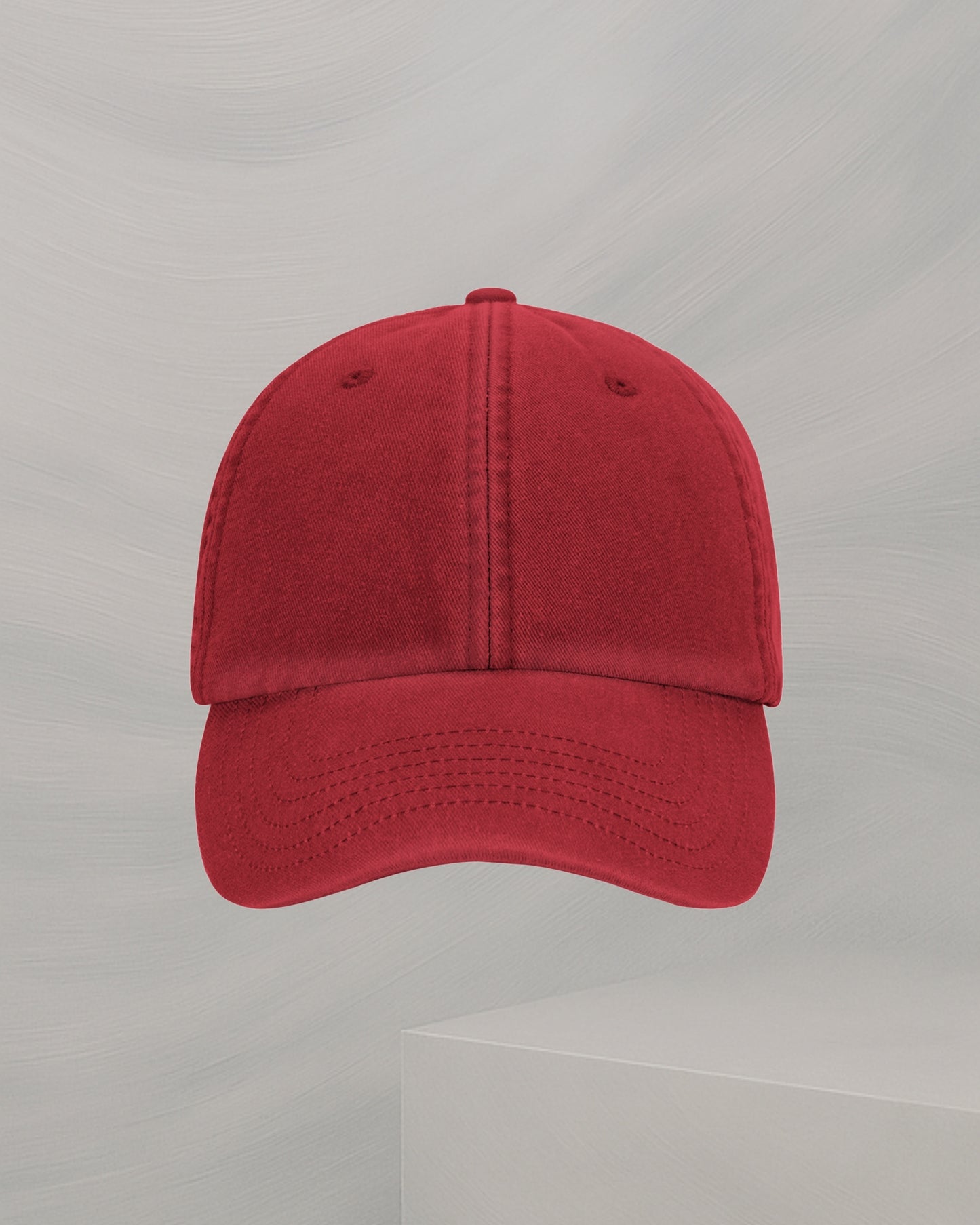 CASQUETTE ROUGE EN COTON BROSSÉ