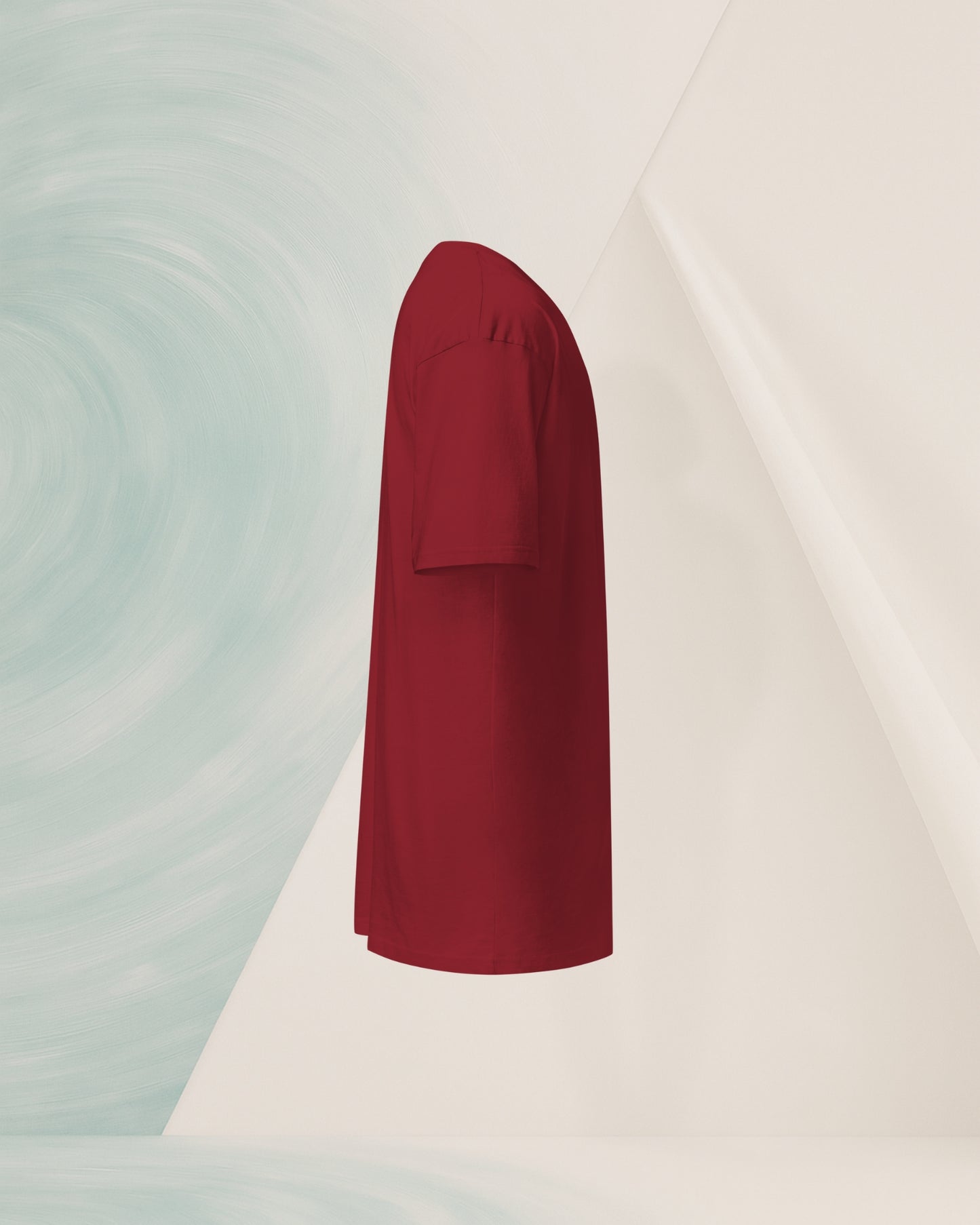 T-SHIRT ROUGE BRIQUE LOURD EN COTON PEIGNÉ