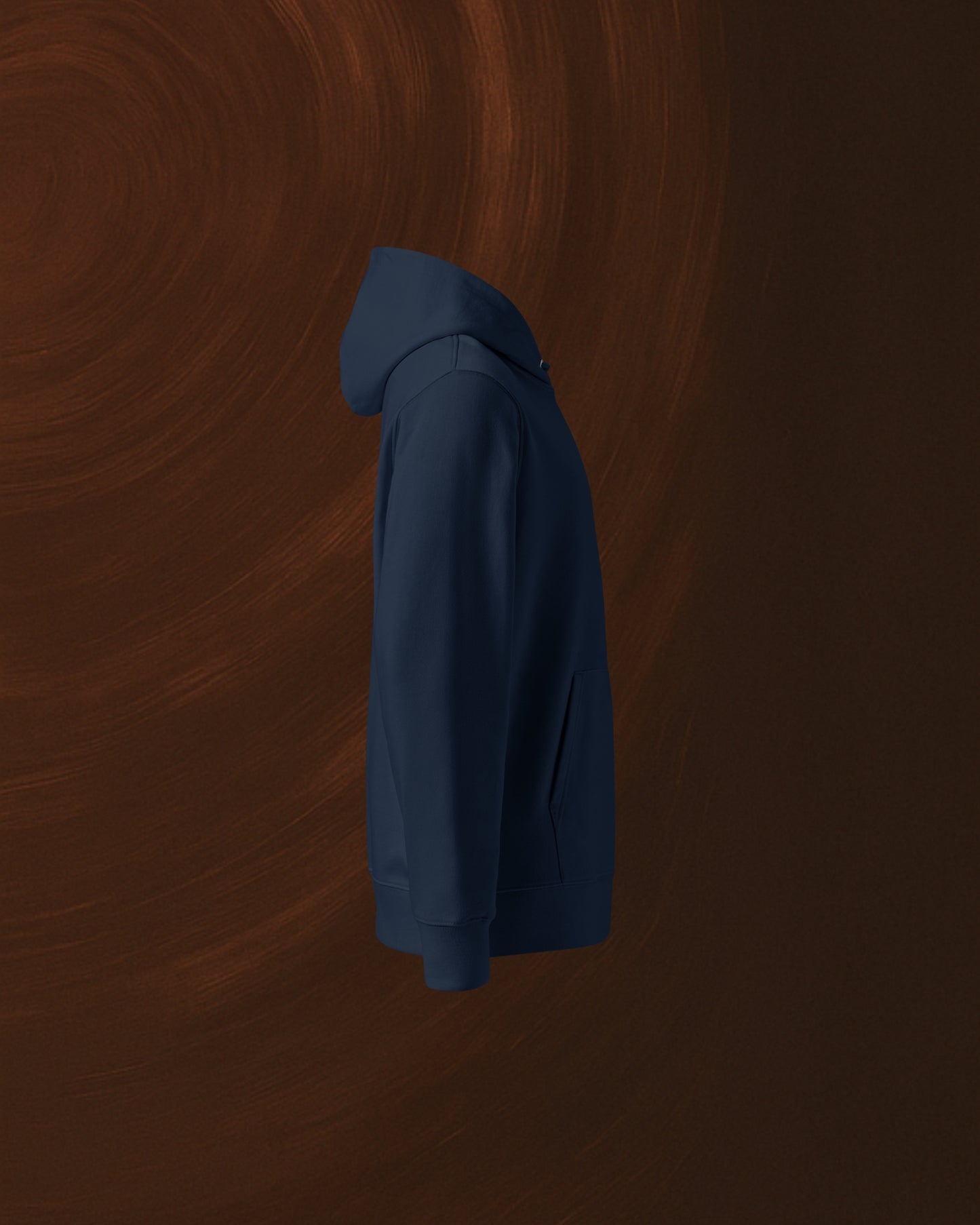HOODIE BLEU MARINE SIGNÉ EN COTON BIO