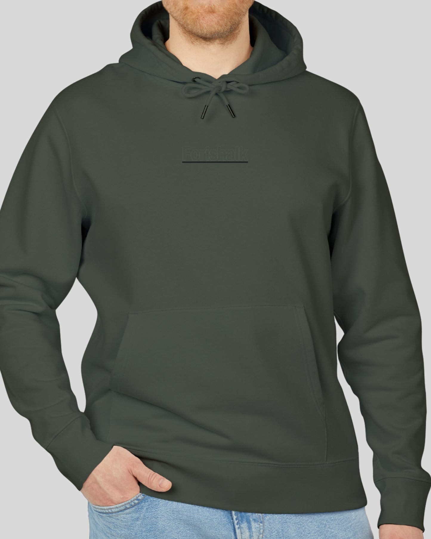 KHAKI GREEN COTTON HOODIE