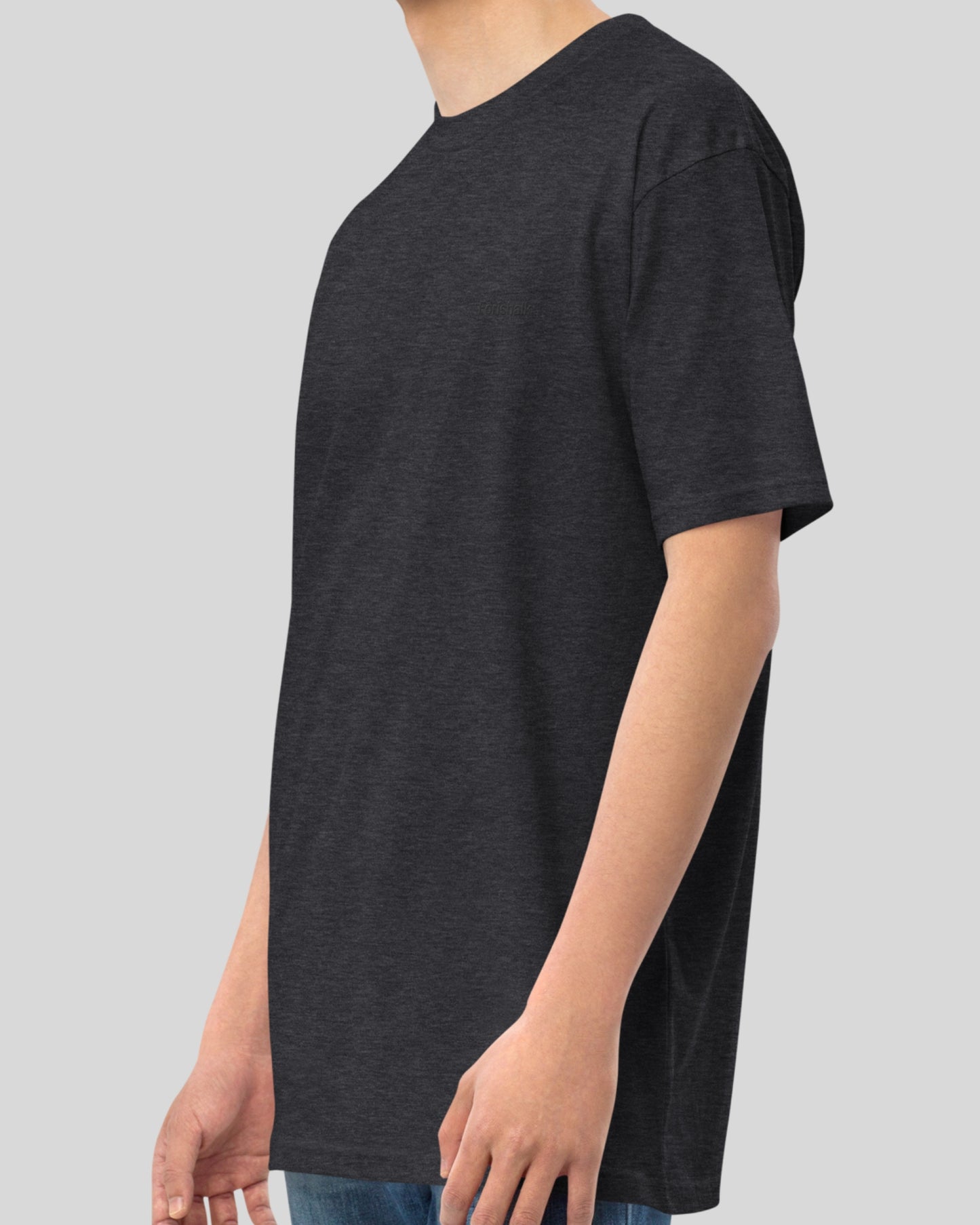 HEAVYWEIGHT CHARCOAL COMBED COTTON T-SHIRT