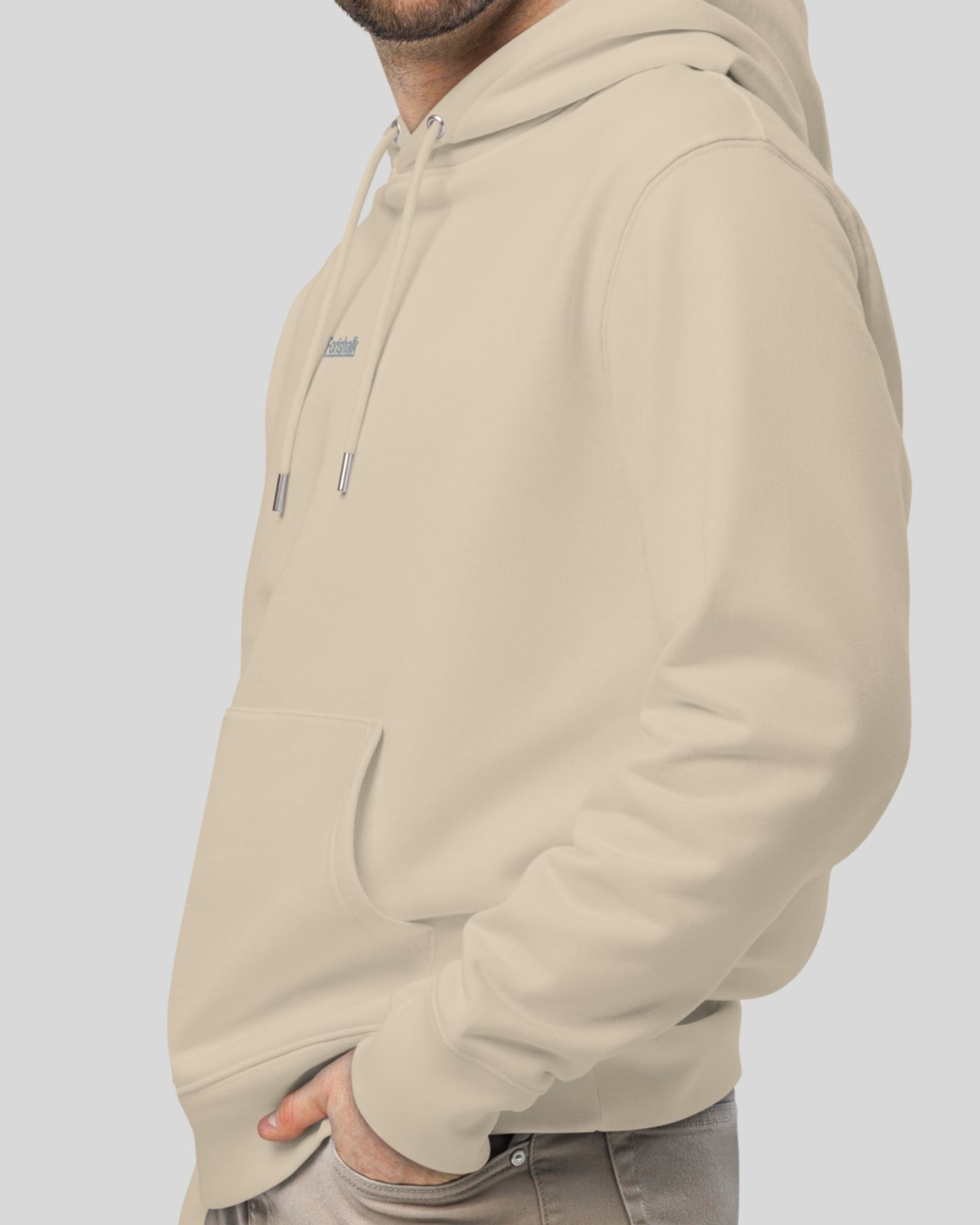 HOODIE BEIGE SIGNÉ EN COTON BIO