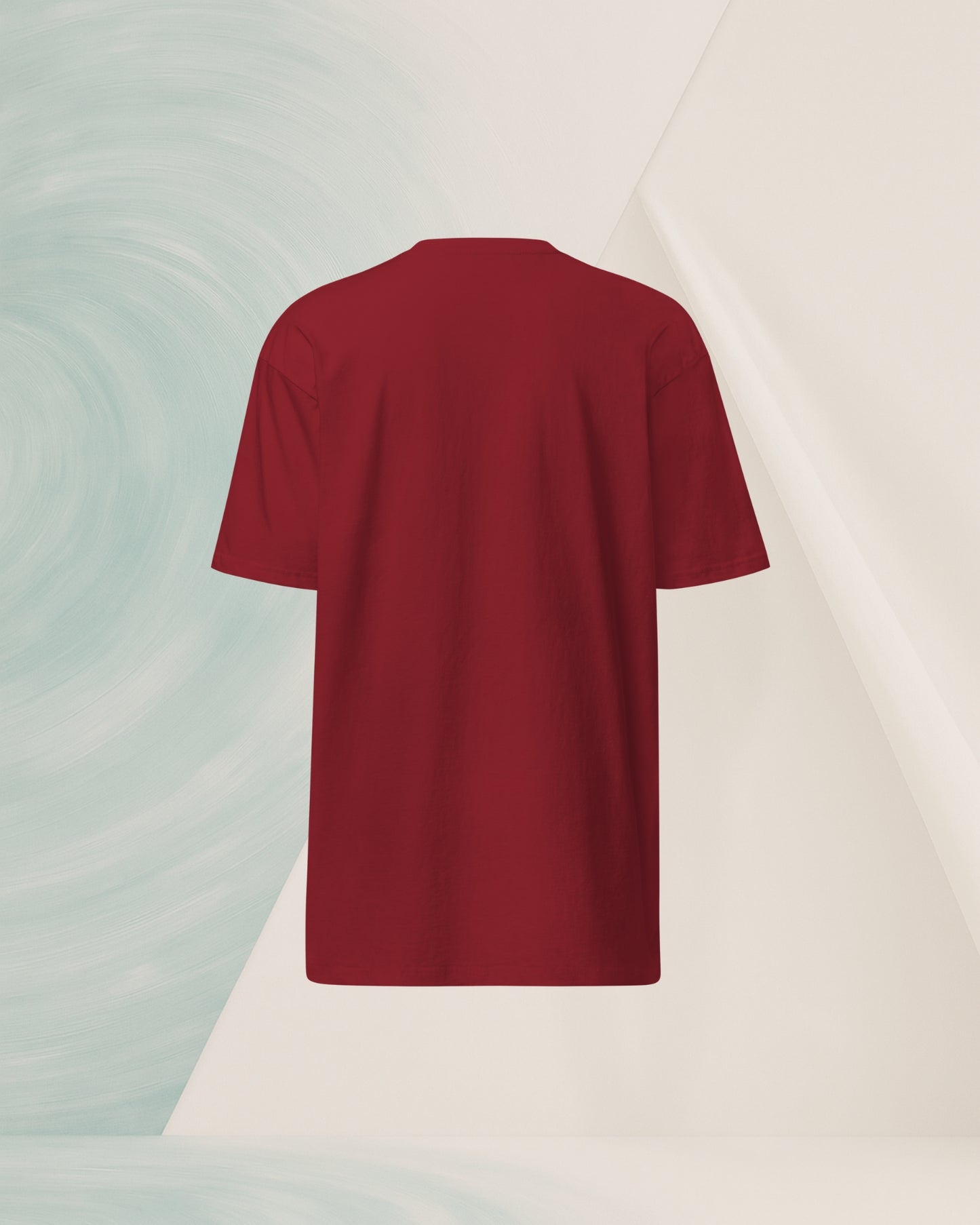 T-SHIRT ROUGE BRIQUE LOURD EN COTON PEIGNÉ