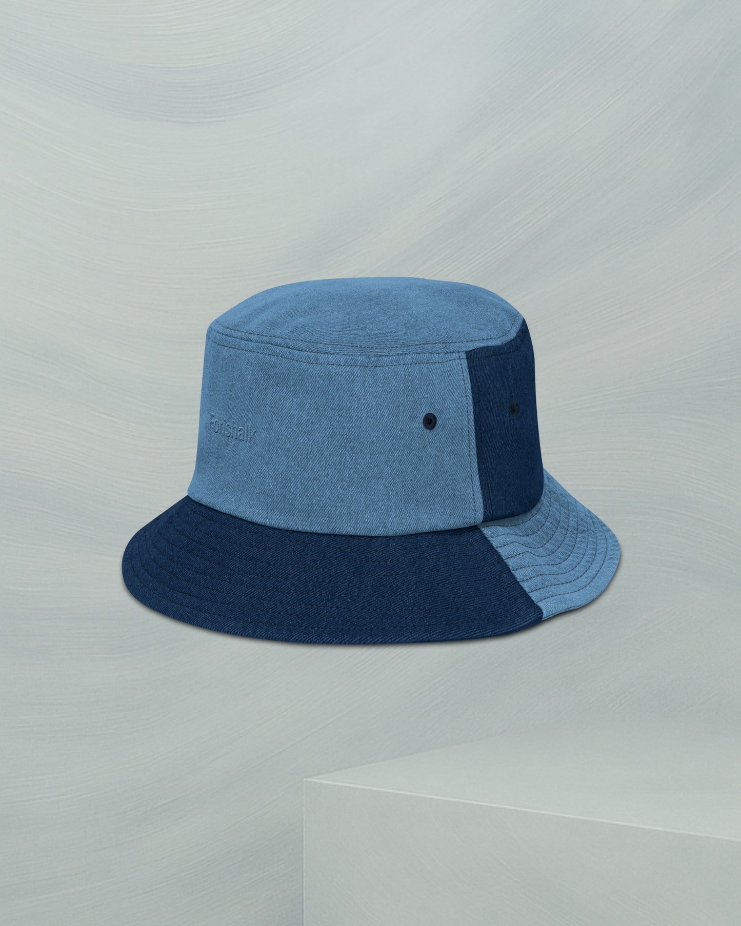 BLUE/NAVY PEACH COTTON BOB