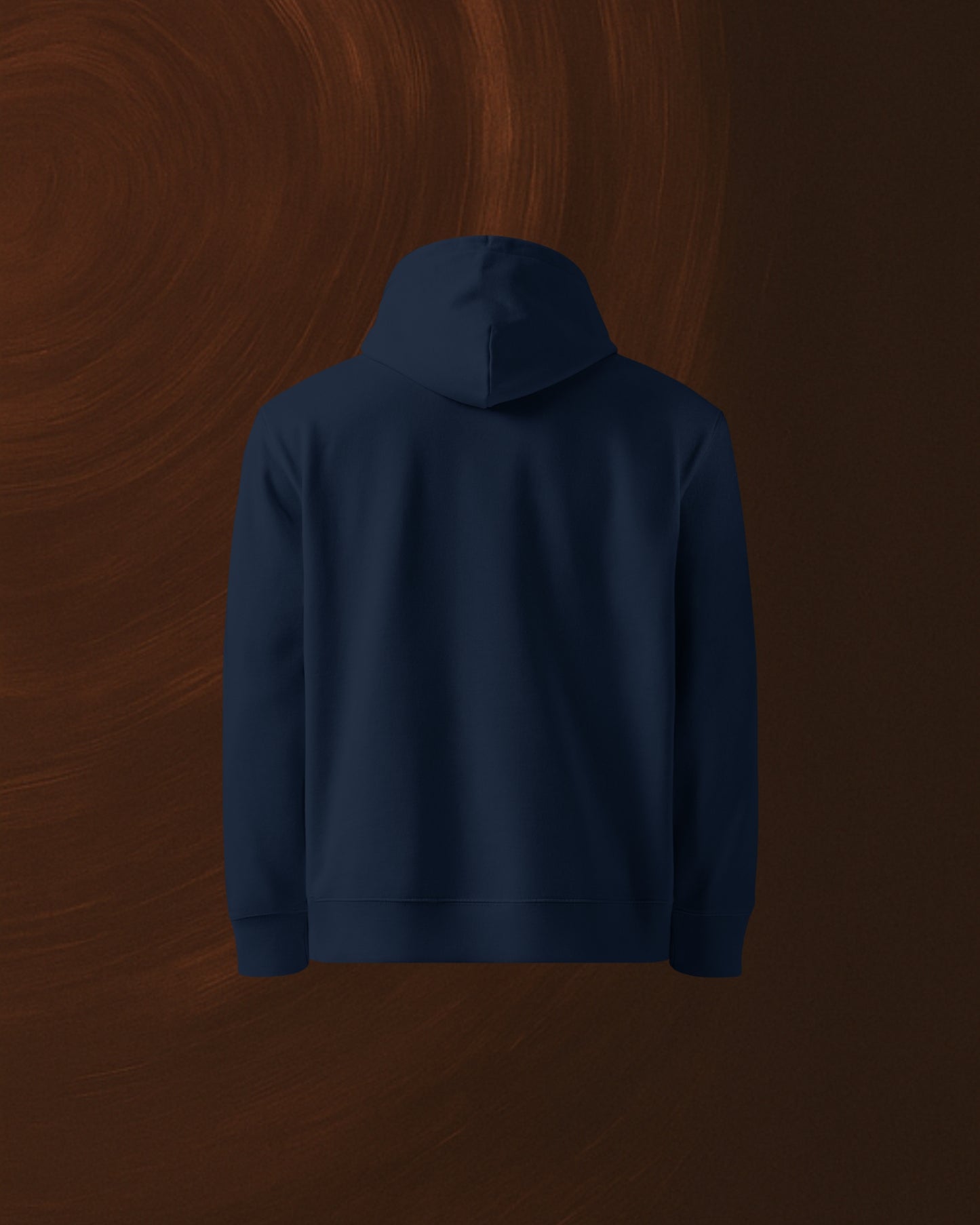 HOODIE BLEU MARINE SIGNÉ EN COTON BIO