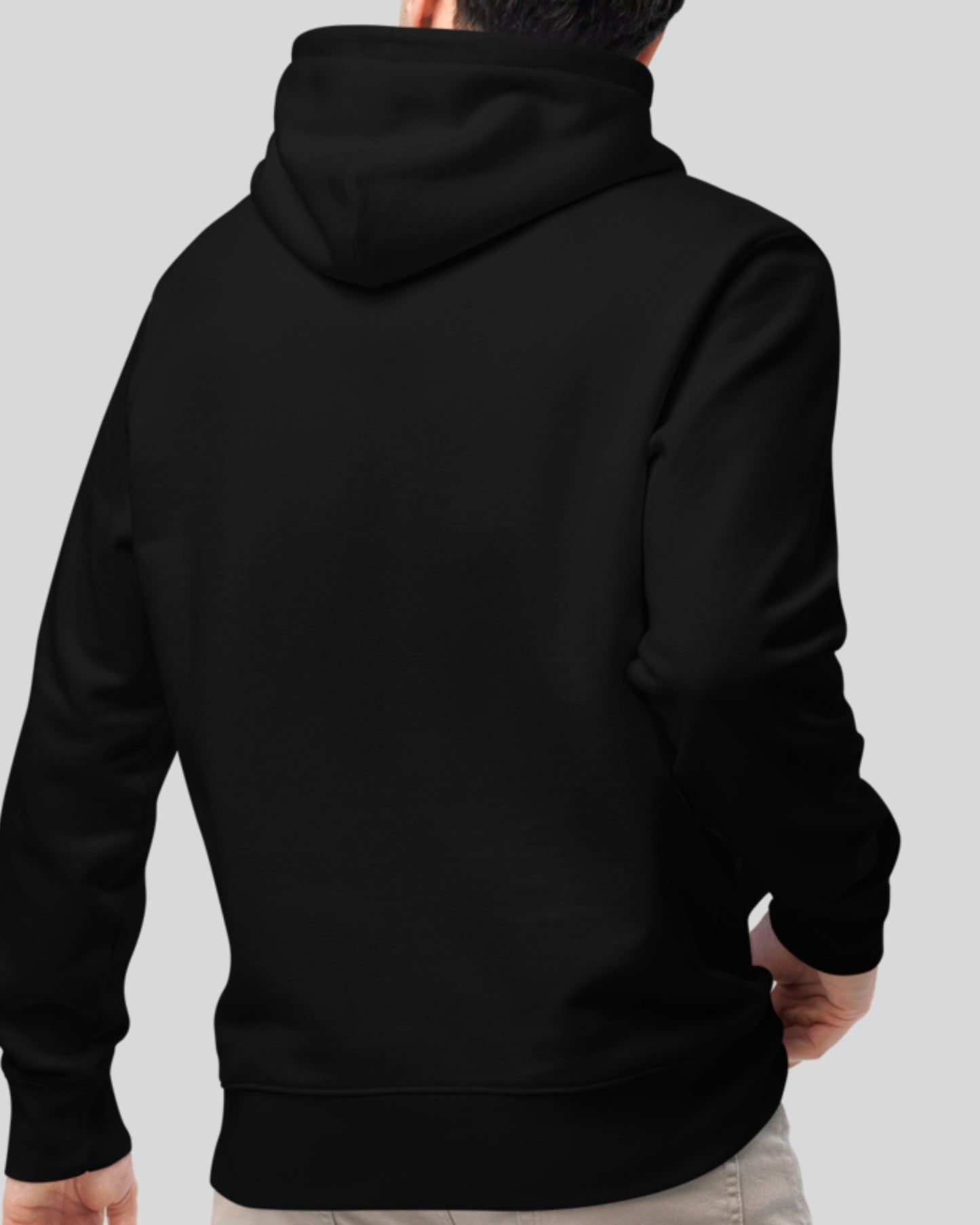 HOODIE NOIR SIGNÉ EN COTON BIO