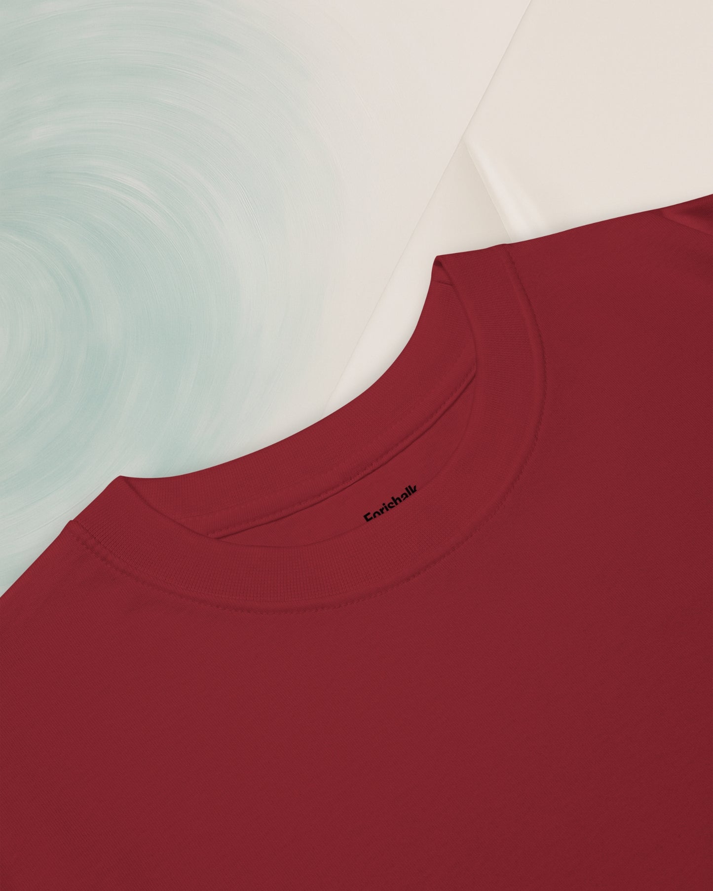 T-SHIRT ROUGE BRIQUE LOURD EN COTON PEIGNÉ