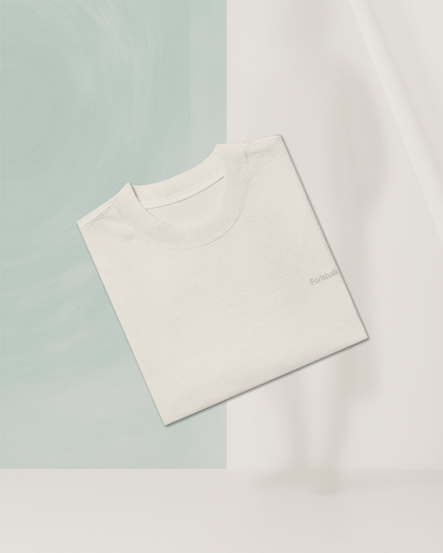 T-SHIRT BEIGE OS SIGNÉ EN COTON CARDÉ