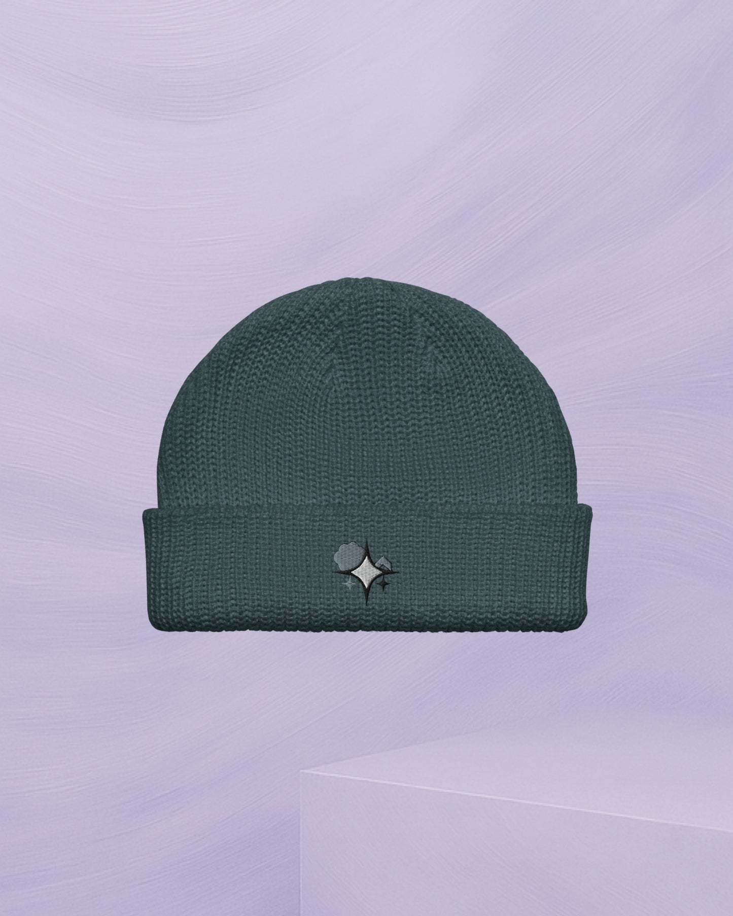 DEEP BLUE PEACH BEANIE