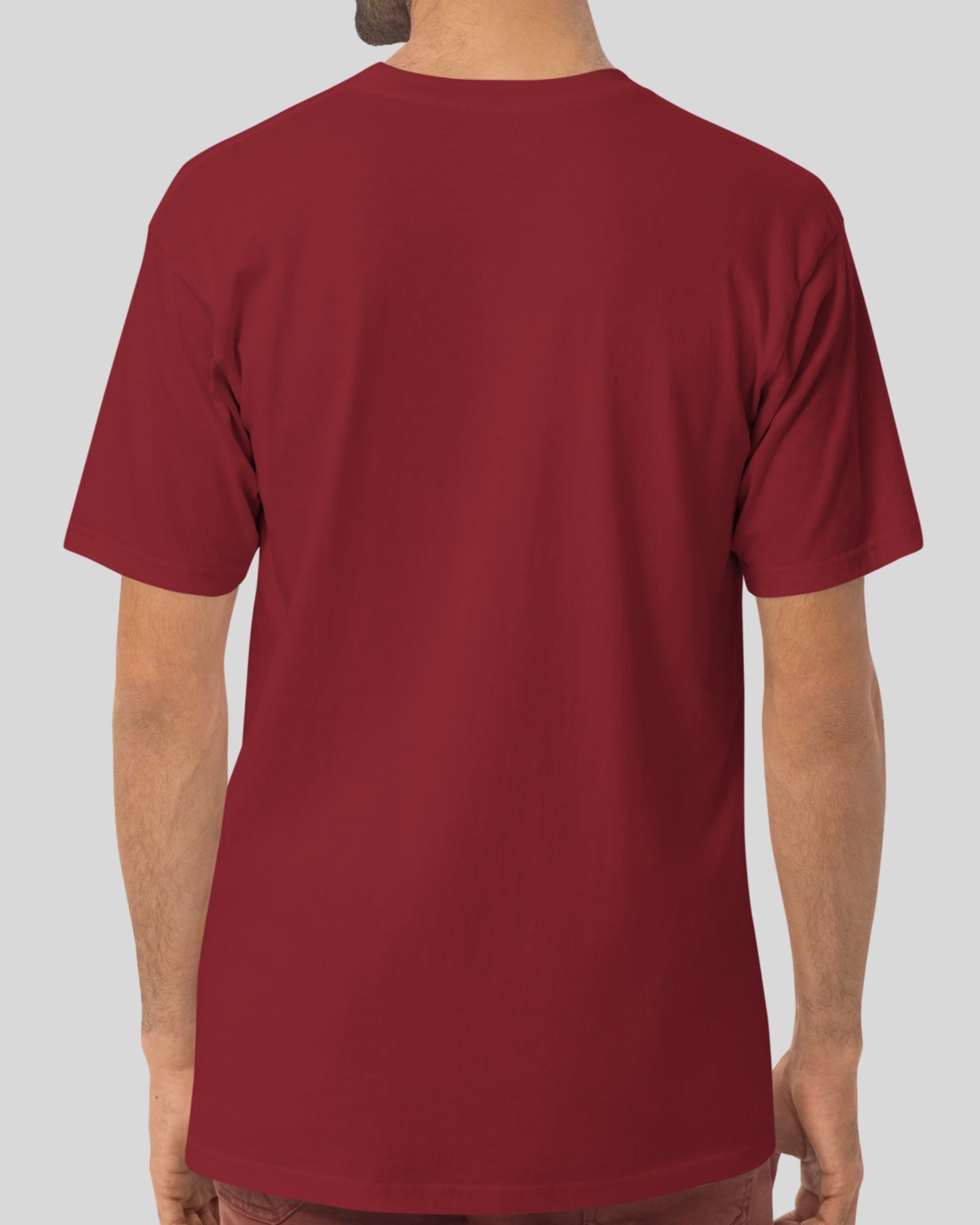 T-SHIRT ROUGE BRIQUE LOURD EN COTON PEIGNÉ