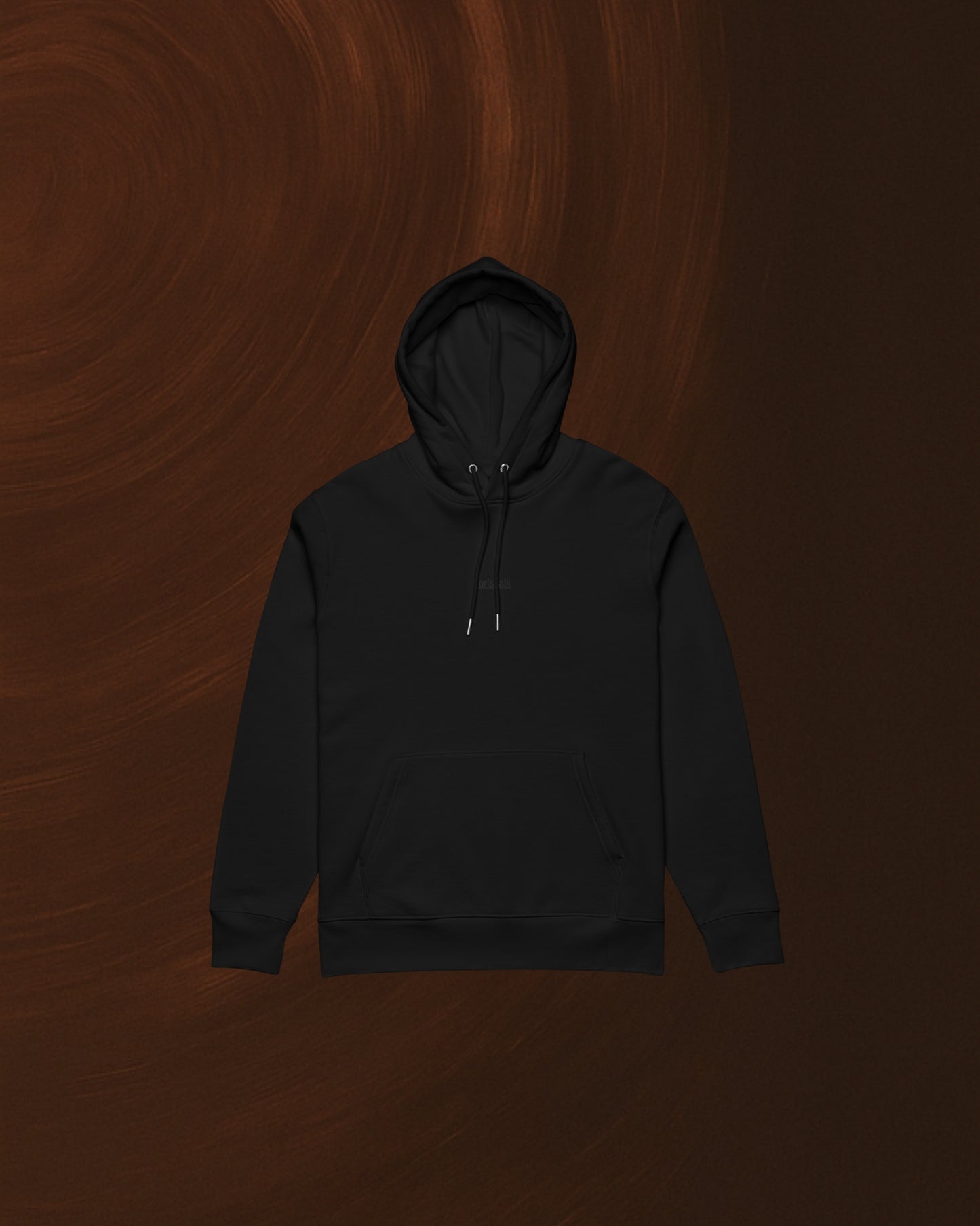 HOODIE NOIR SIGNÉ EN COTON BIO