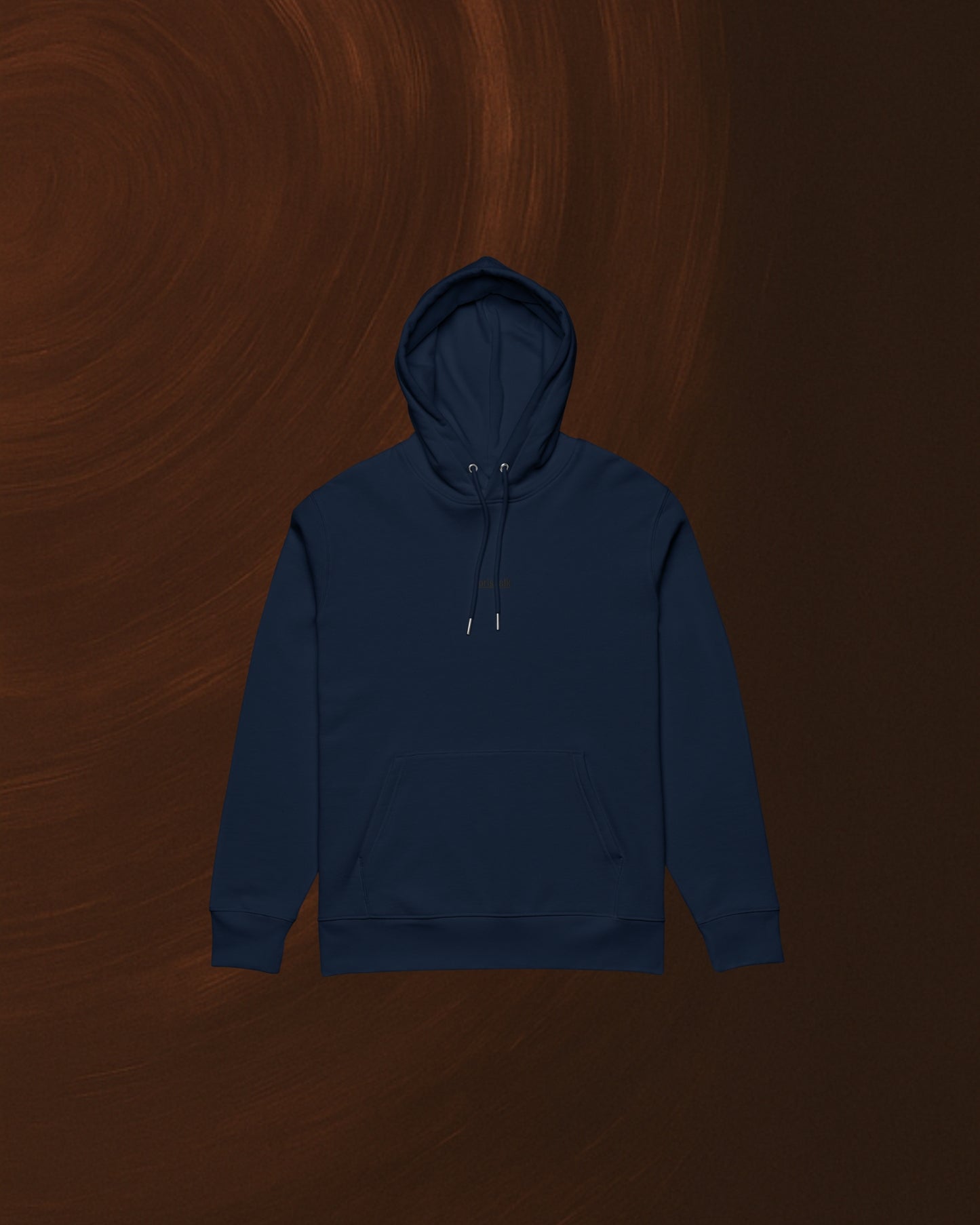 HOODIE BLEU MARINE SIGNÉ EN COTON BIO