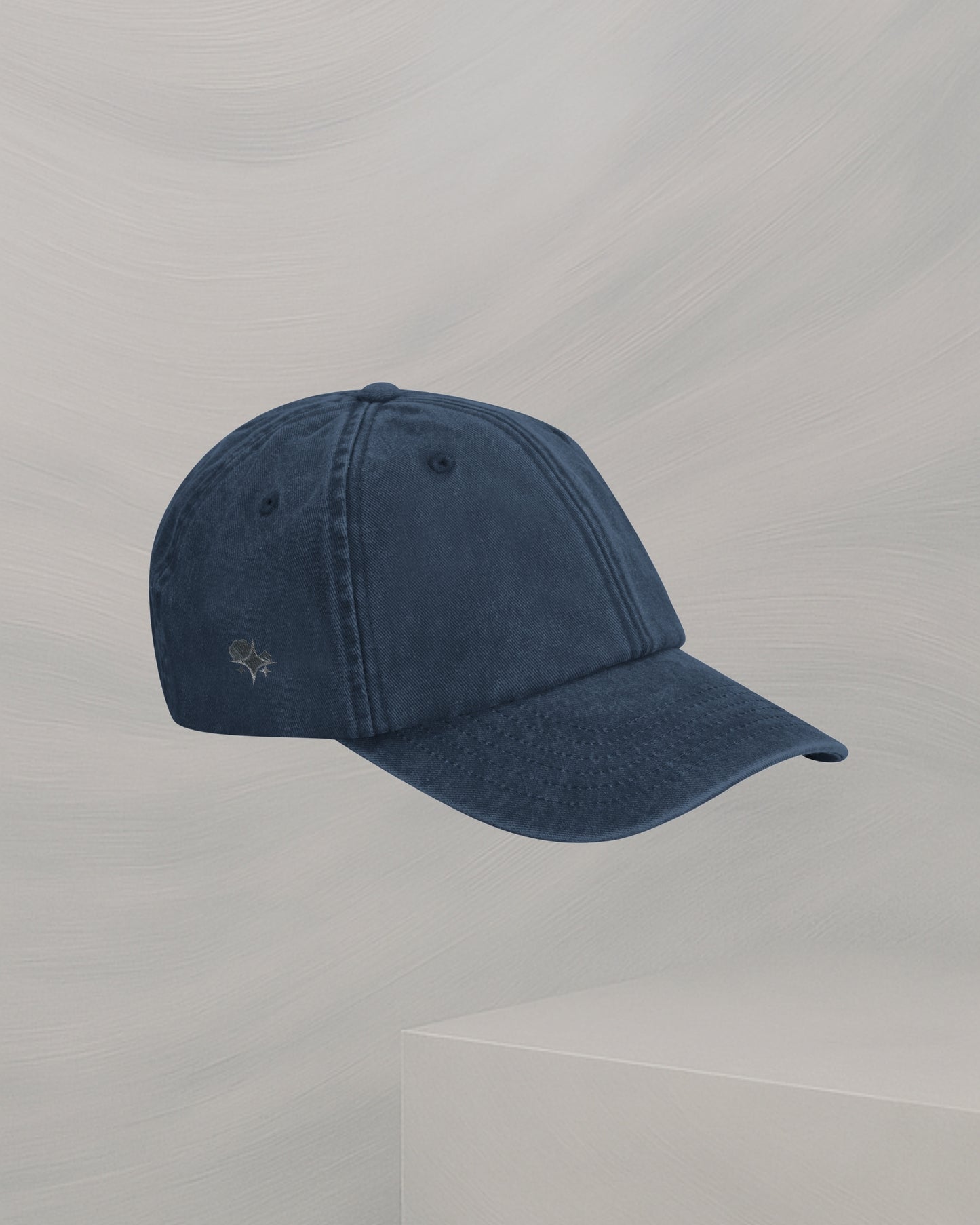 BLUE/BLACK BRUSHED COTTON DENIM CAP