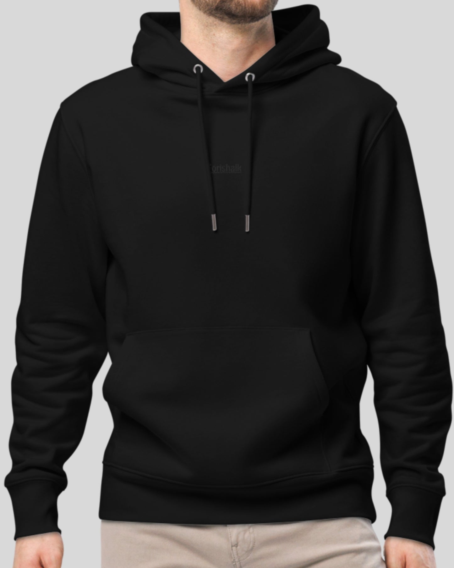 HOODIE NOIR SIGNÉ EN COTON BIO