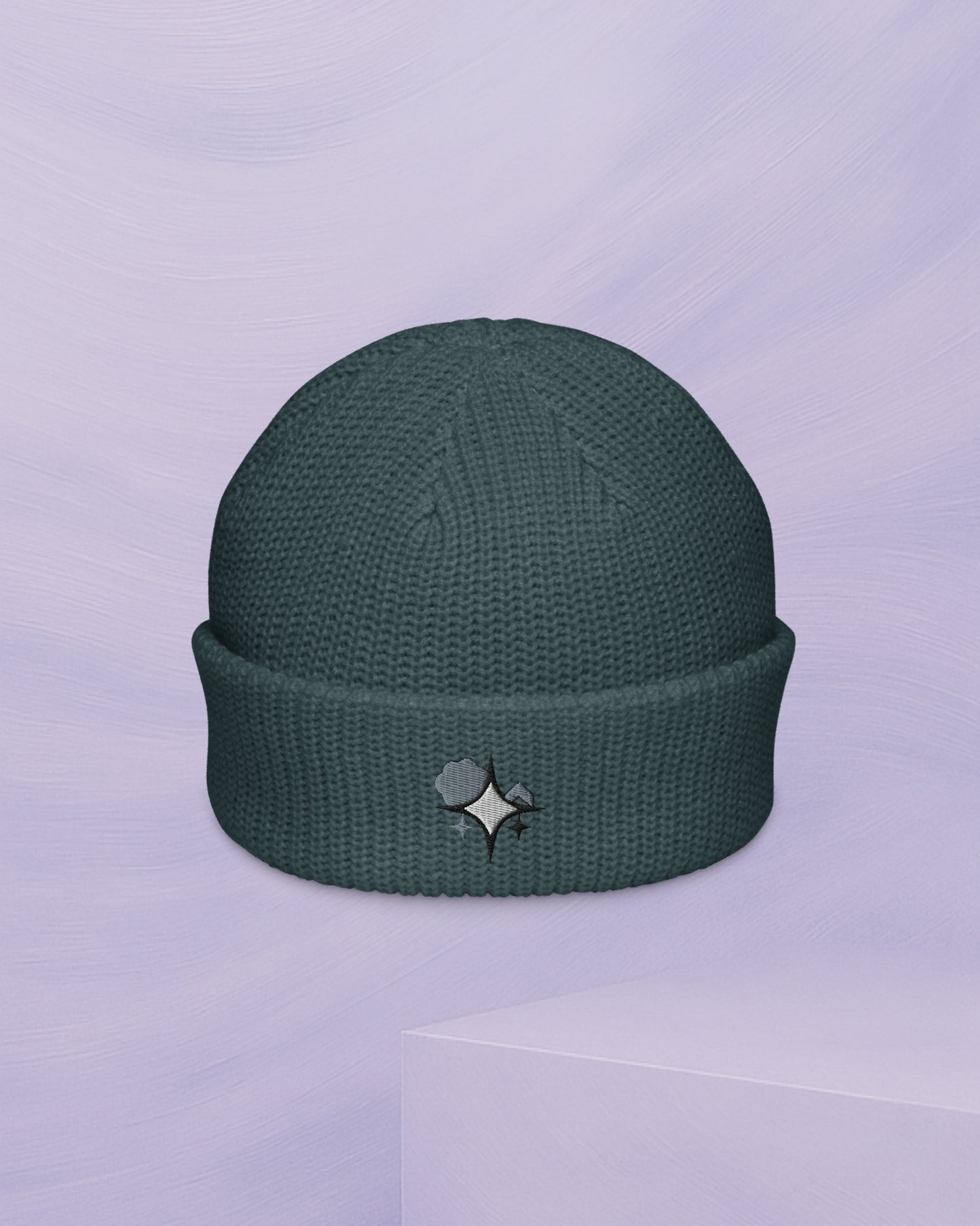 DEEP BLUE PEACH BEANIE