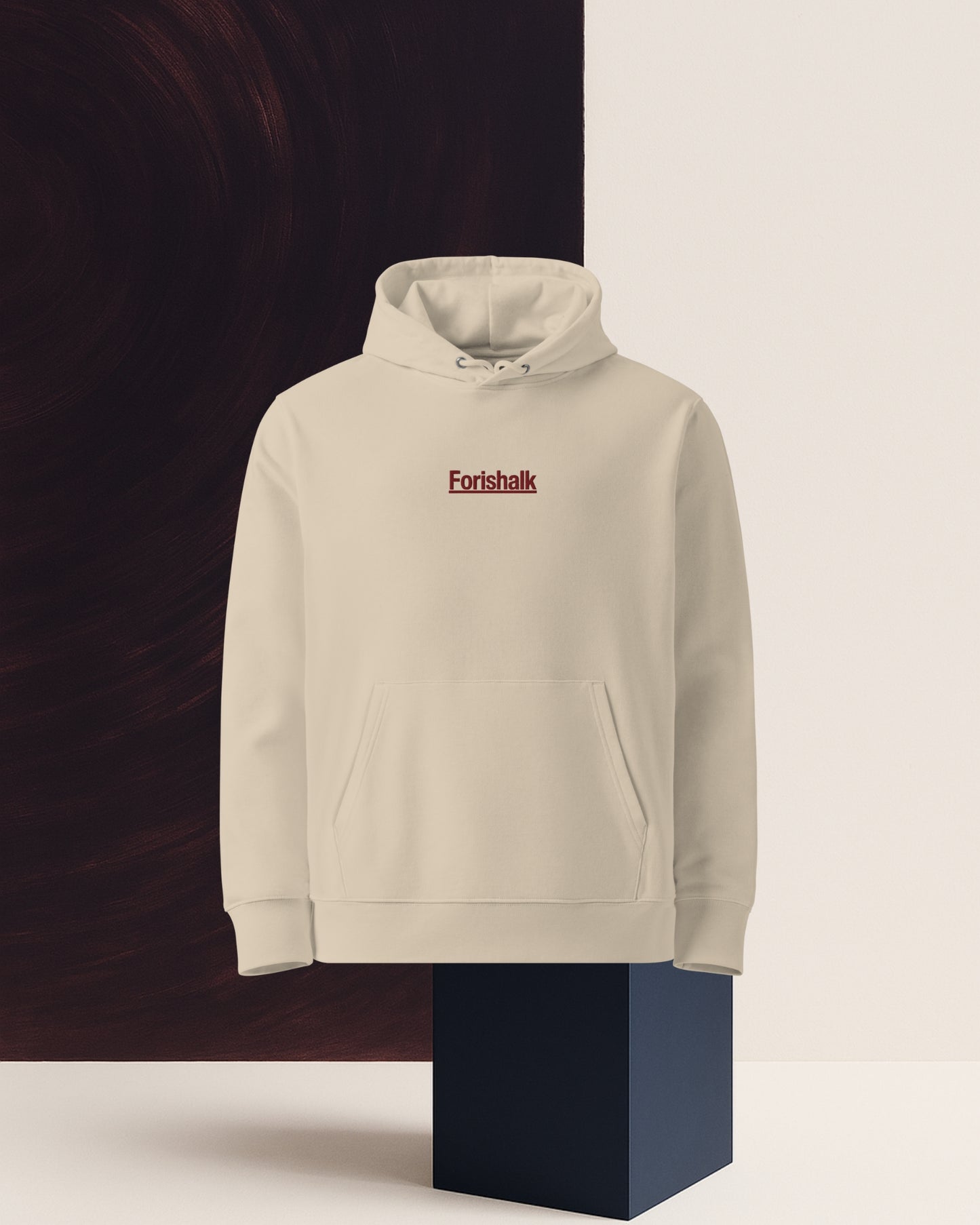 SIGNED BEIGE HOODIE IN ORGANIC COTTON
