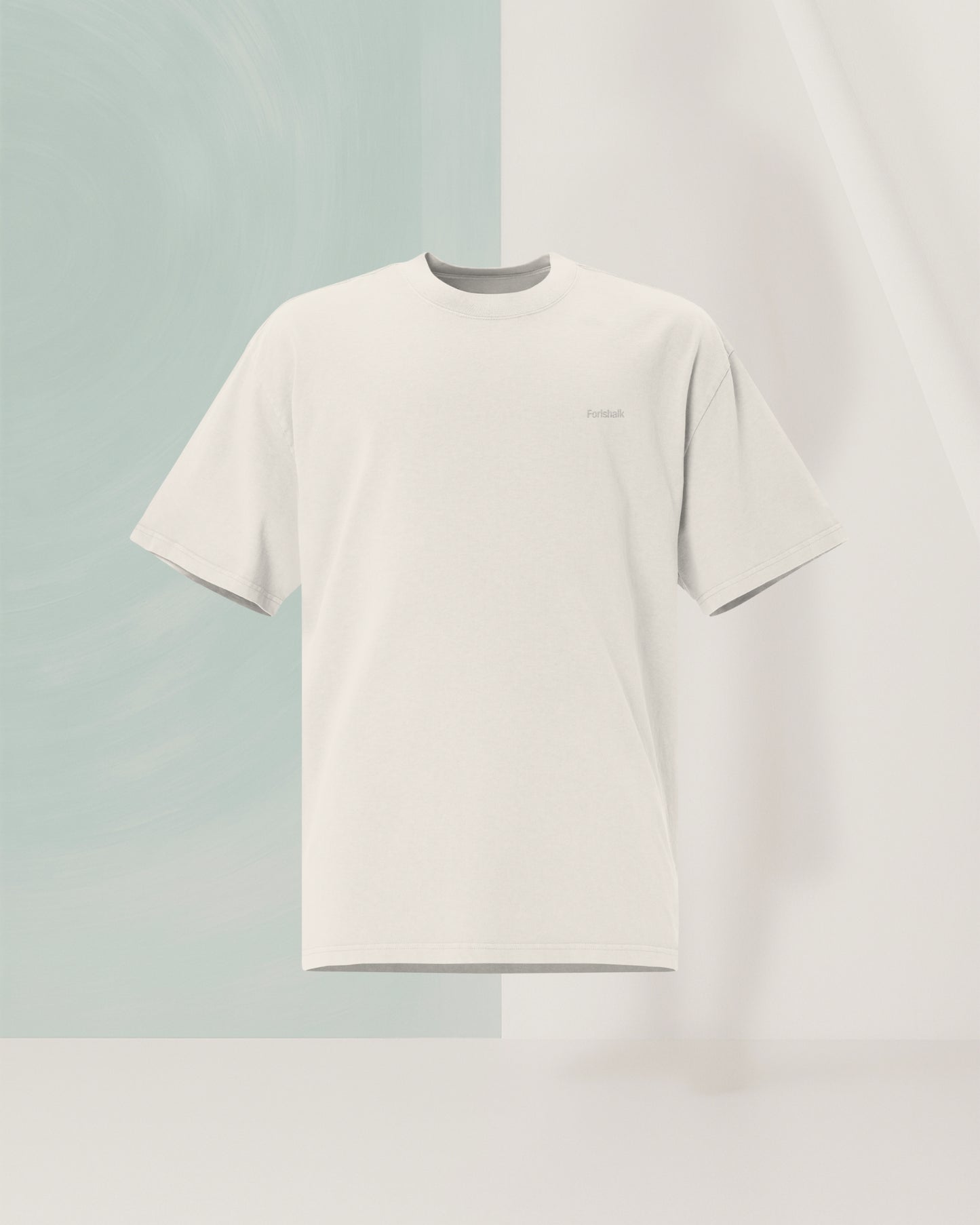 T-SHIRT BEIGE OS SIGNÉ EN COTON CARDÉ