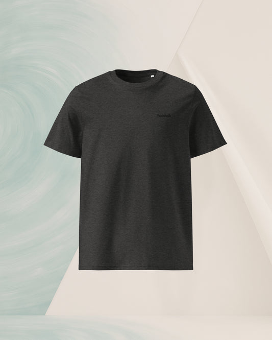 T-SHIRT GRIS SOMBRE EN COTON BIO FILÉ À L'ANNEAU