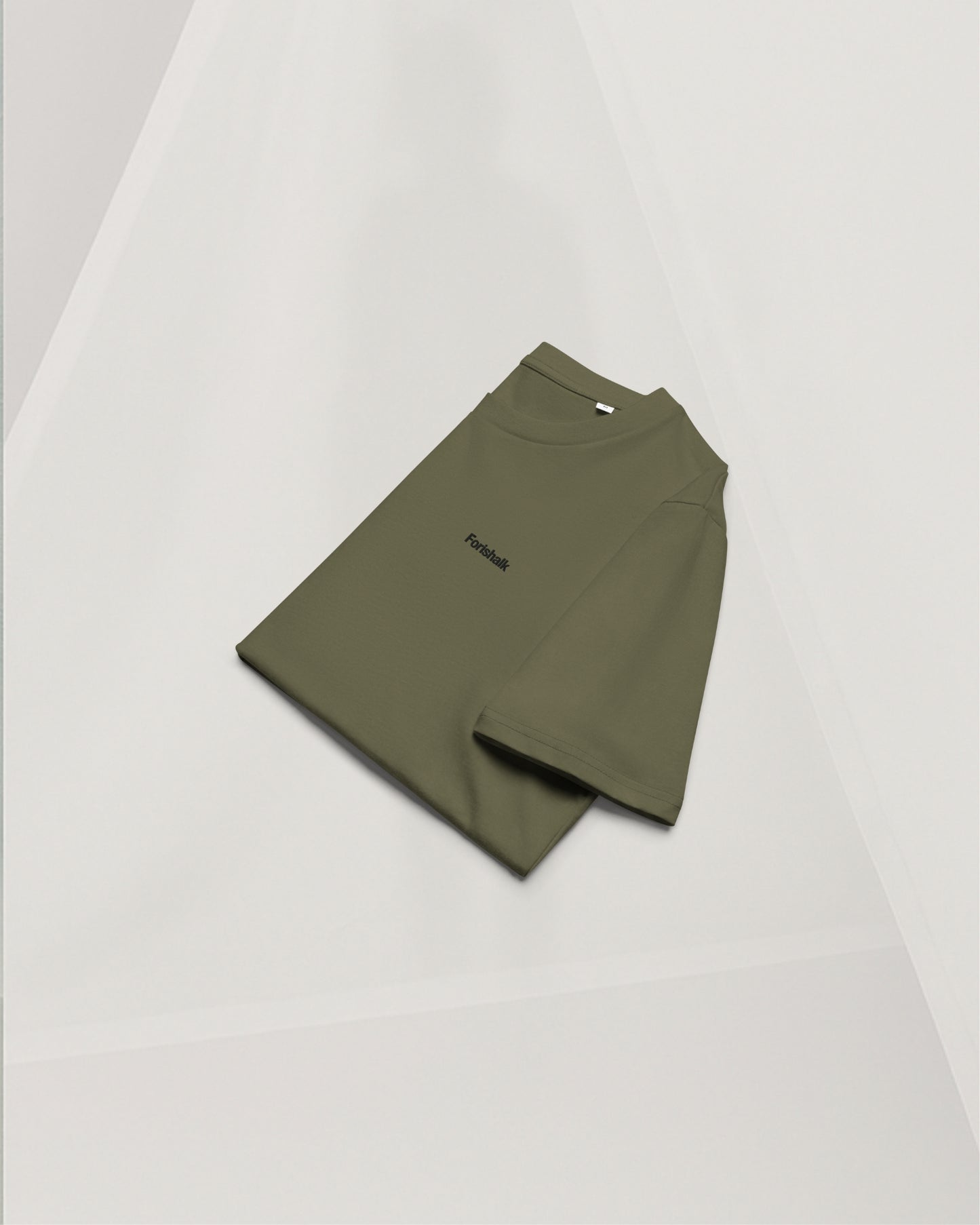 KHAKI ORGANIC RING-SPUN COTTON T-SHIRT