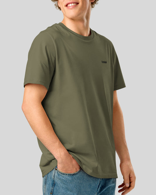 KHAKI ORGANIC RING-SPUN COTTON T-SHIRT