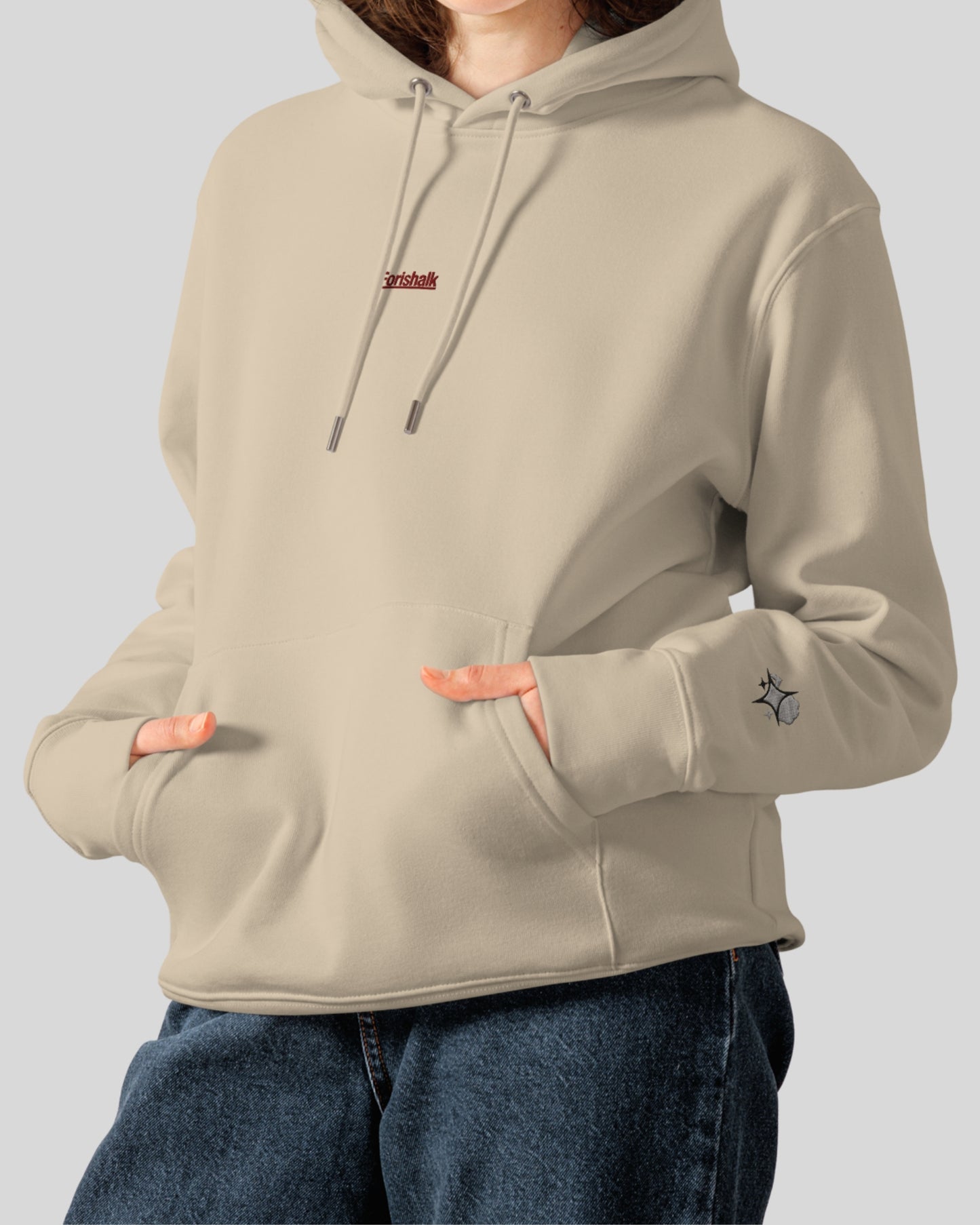 BEIGE ORGANIC COTTON HOODIE