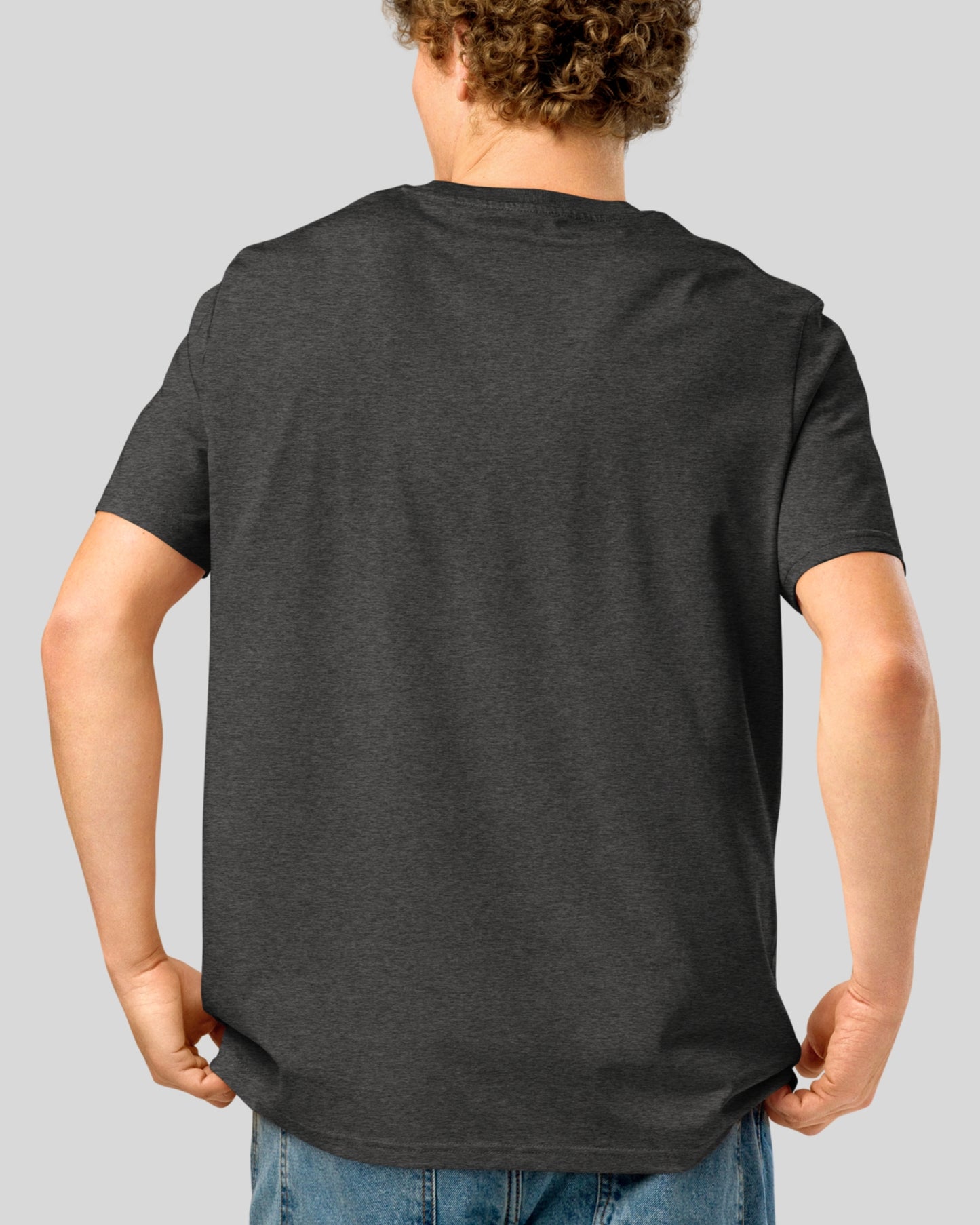 DARK GREY ORGANIC RING-SPUN COTTON T-SHIRT