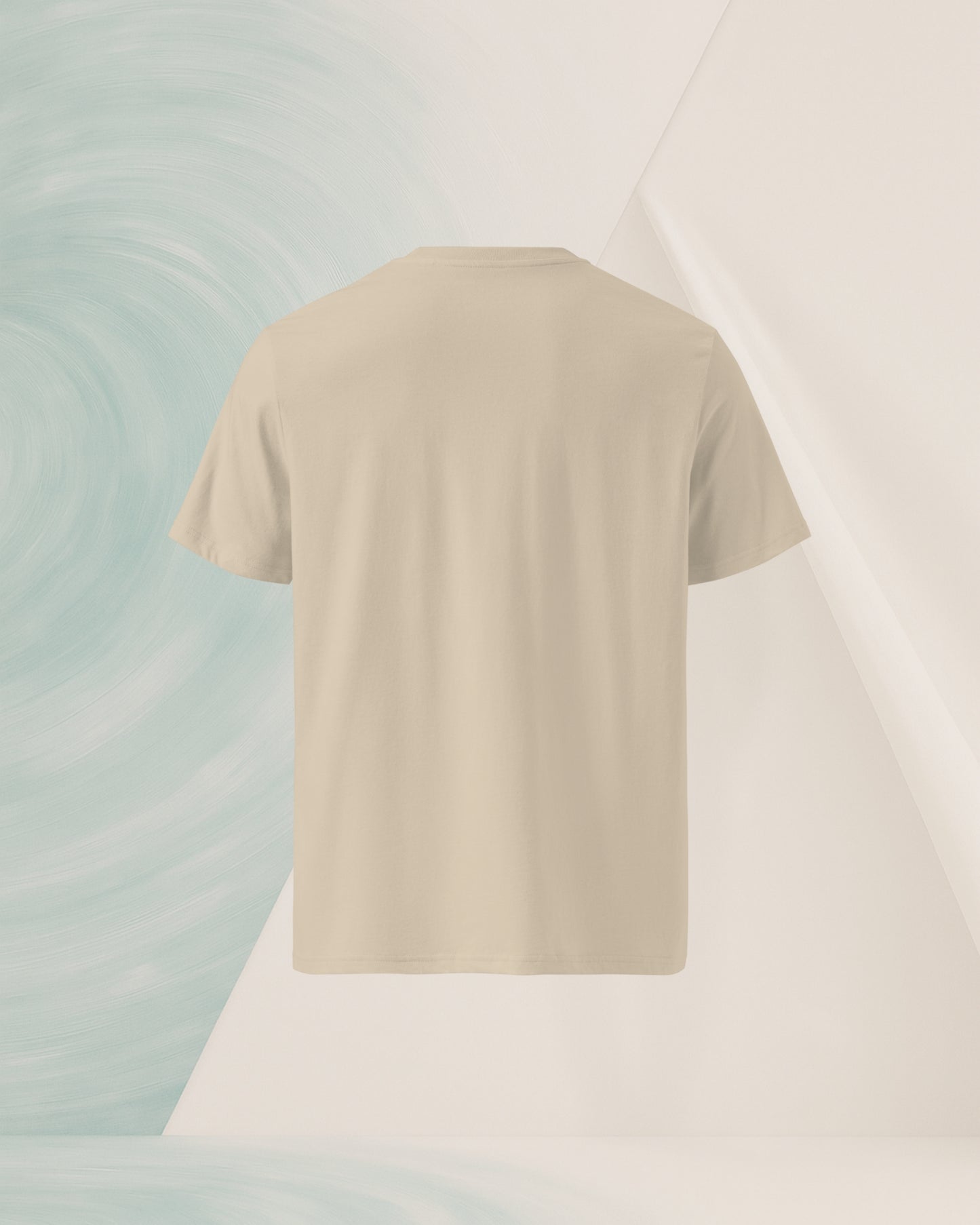 T-SHIRT BEIGE SABLÉ EN COTON BIO FILÉ À L'ANNEAU