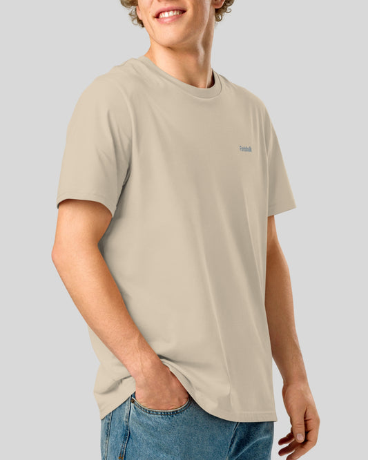 SANDY BEIGE T-SHIRT IN ORGANIC RING-SPUN COTTON