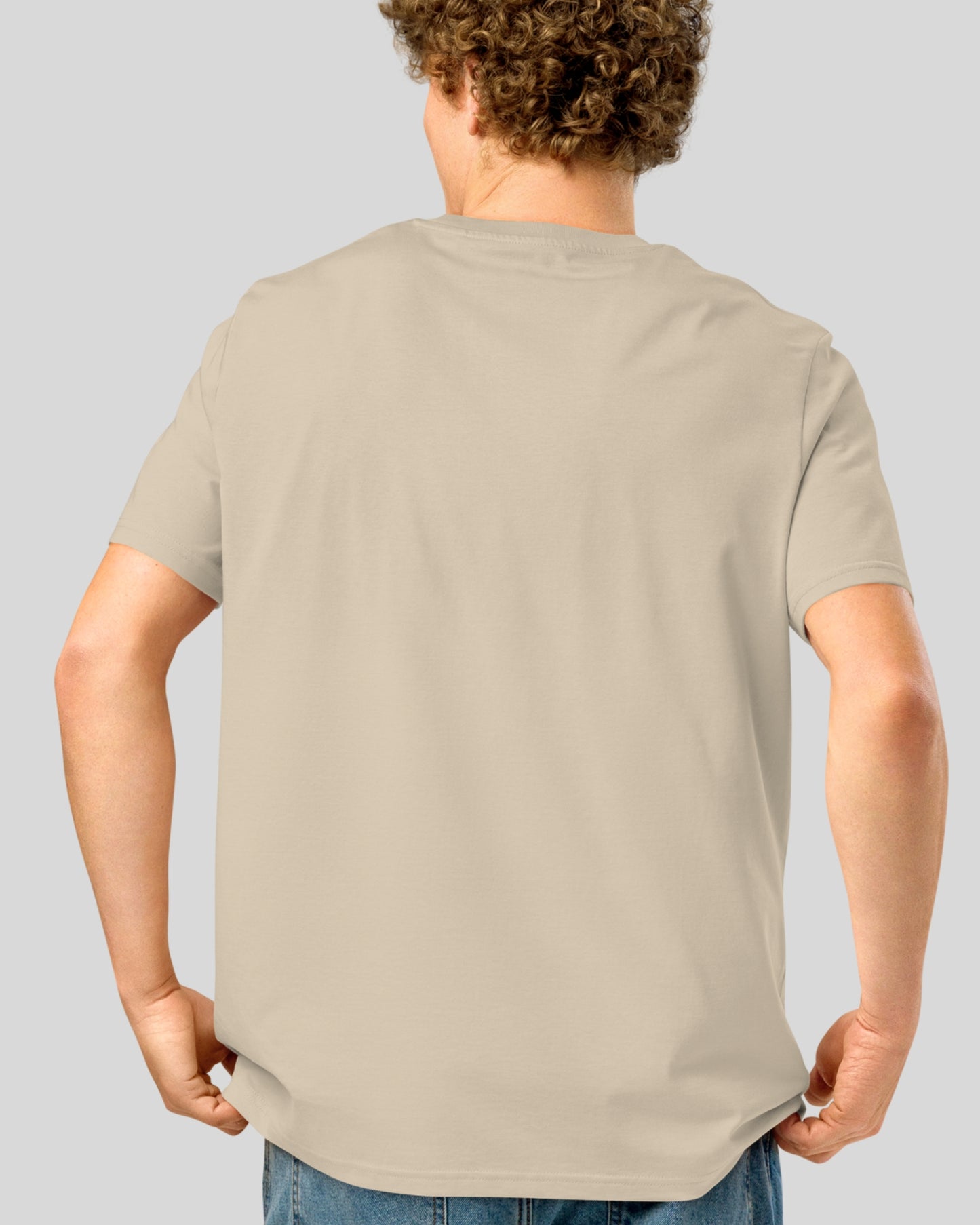 SANDY BEIGE T-SHIRT IN ORGANIC RING-SPUN COTTON