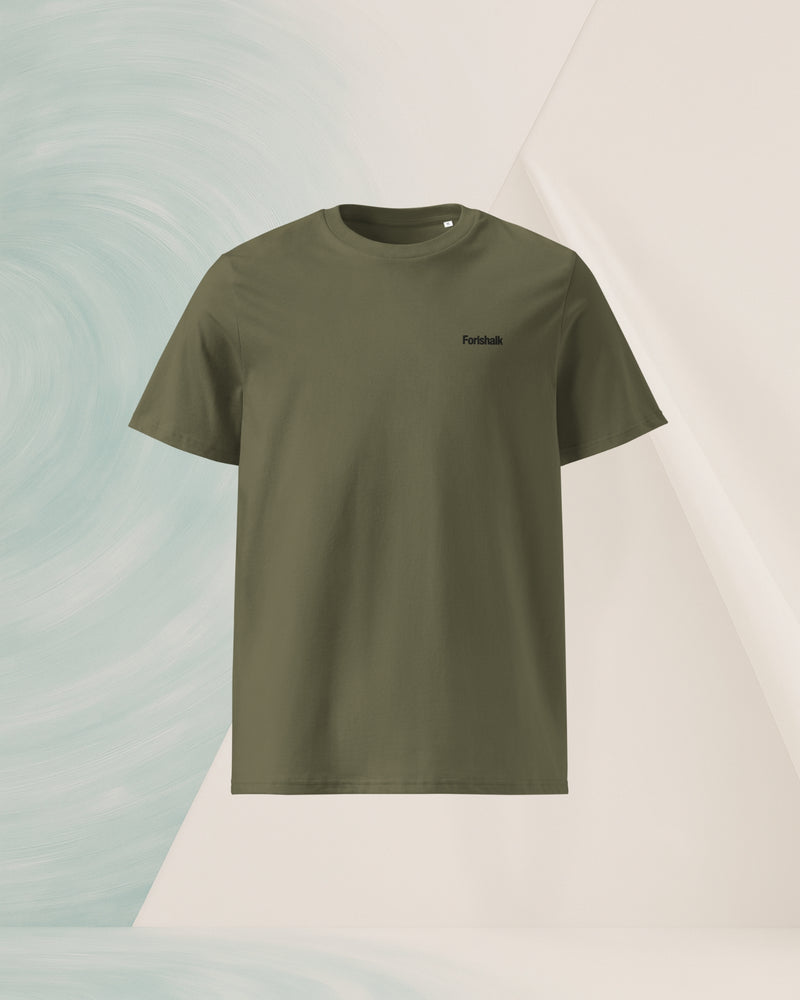 KHAKI ORGANIC RING-SPUN COTTON T-SHIRT