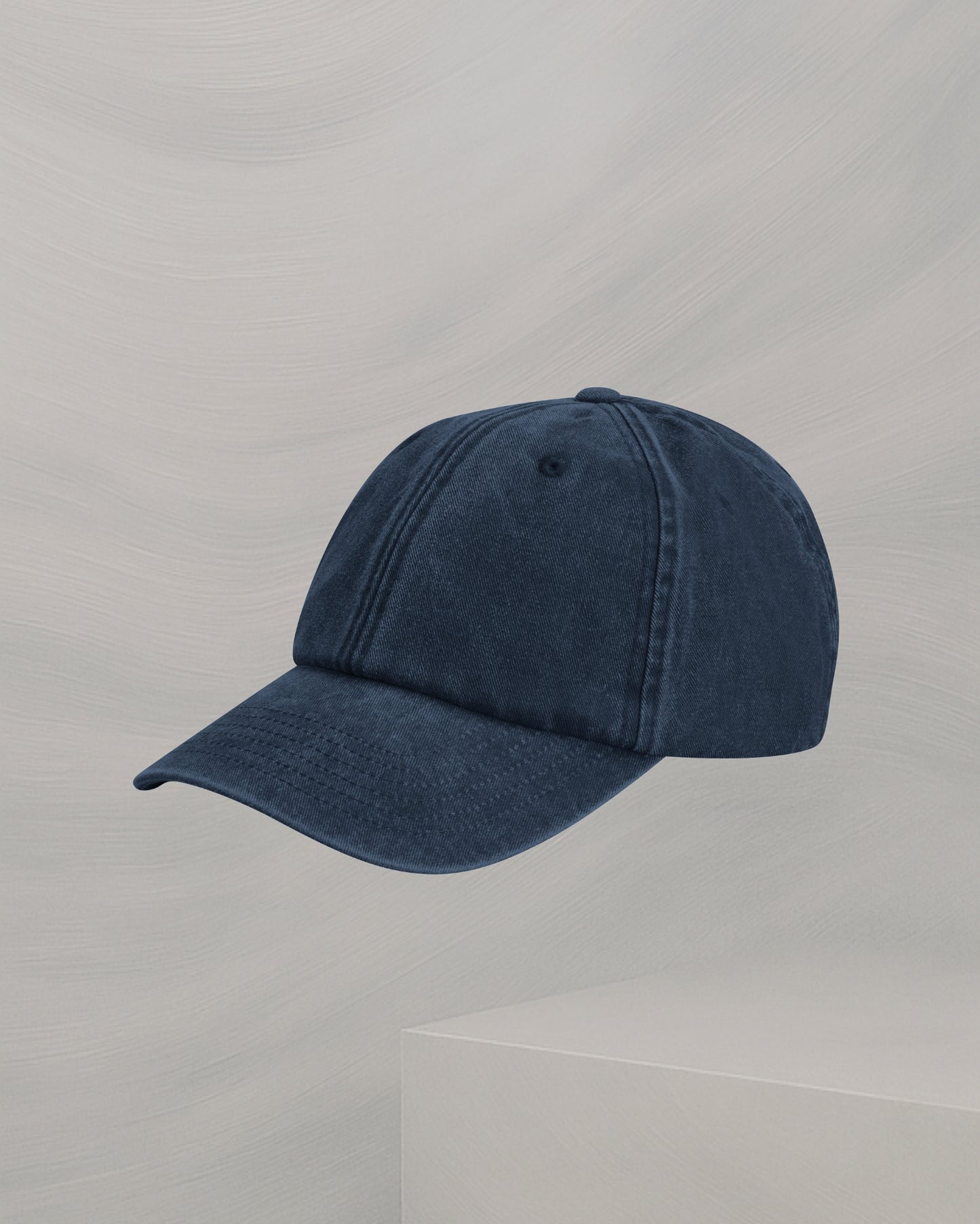 BLUE/BLACK BRUSHED COTTON DENIM CAP