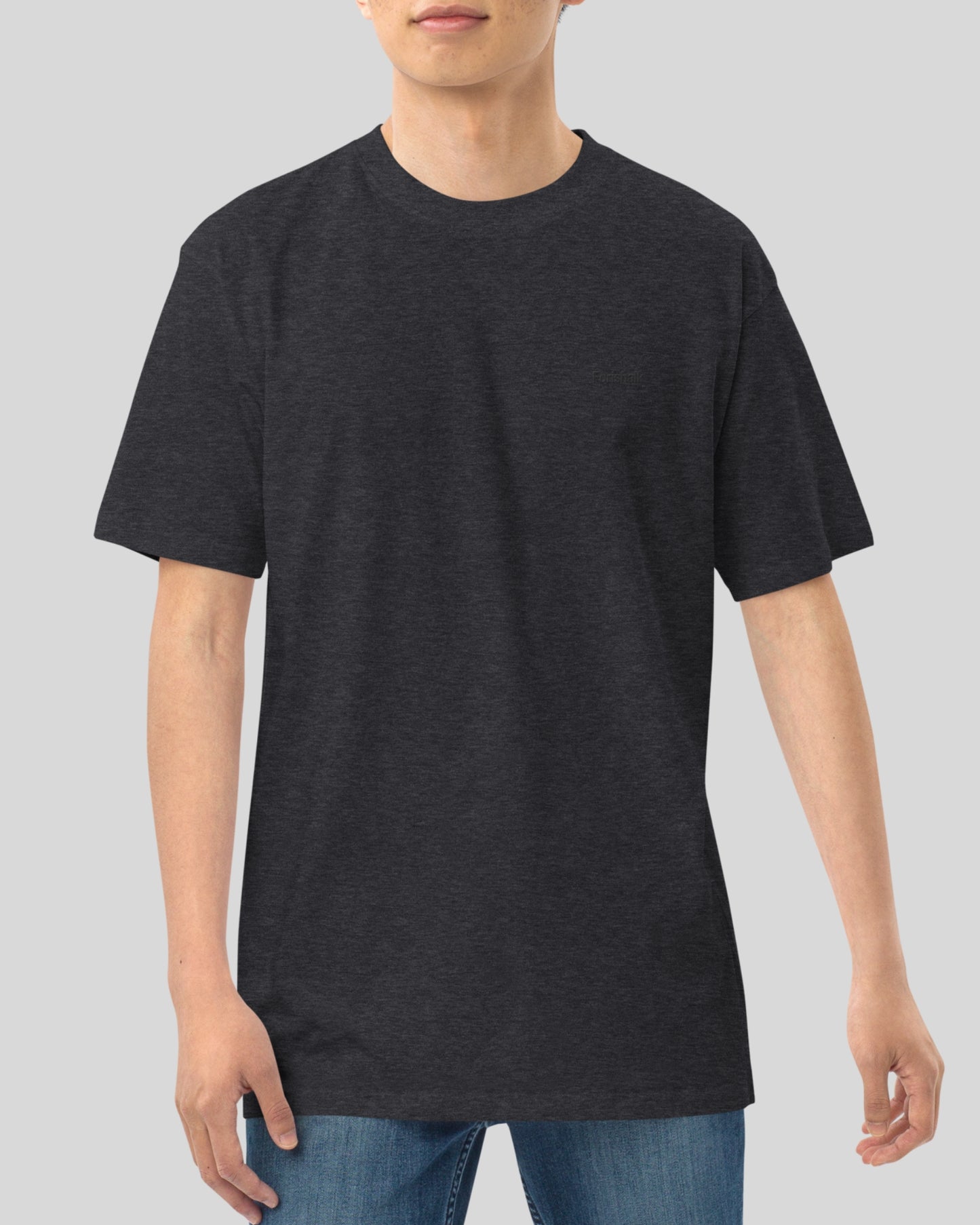 HEAVYWEIGHT CHARCOAL COMBED COTTON T-SHIRT