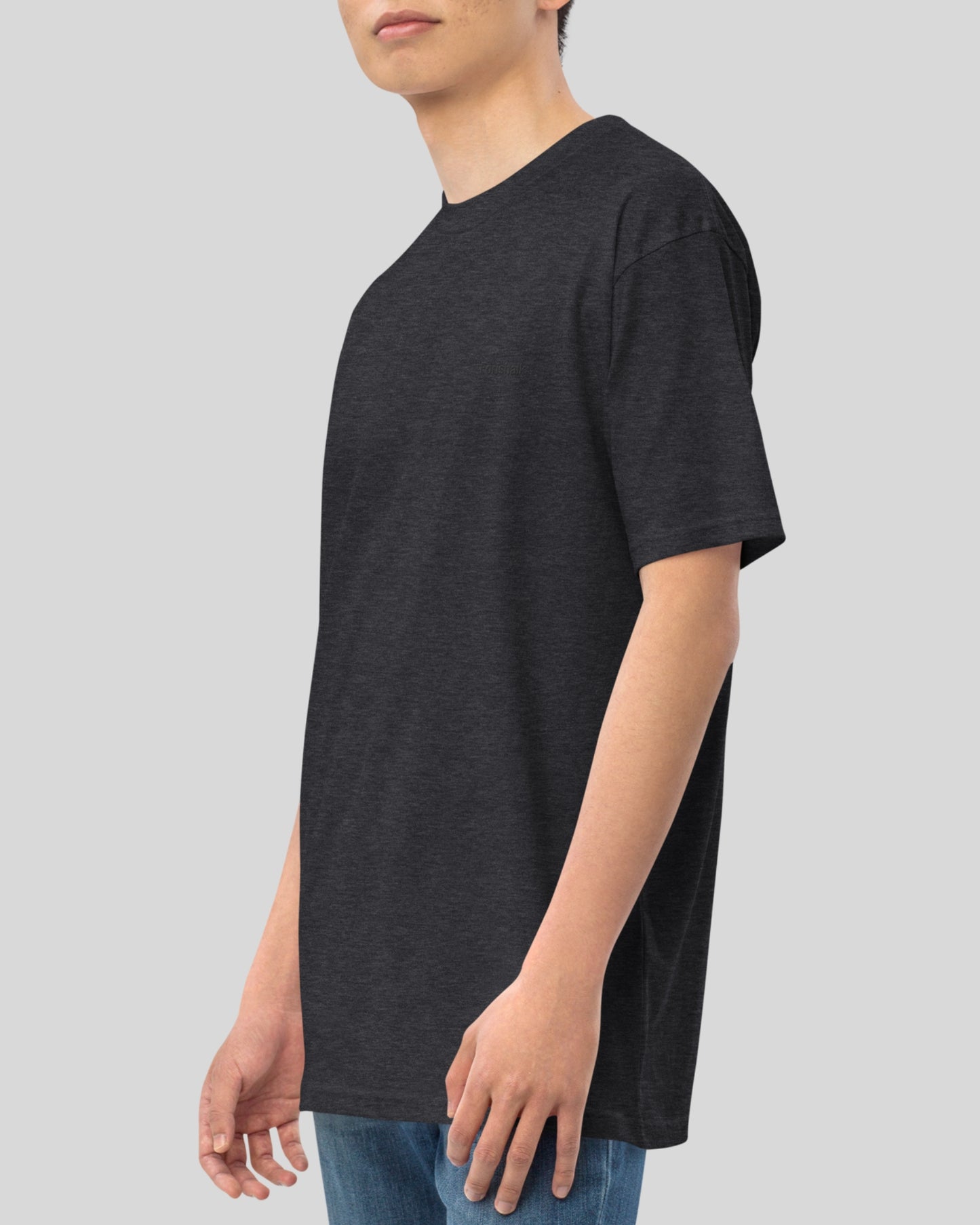 HEAVYWEIGHT CHARCOAL COMBED COTTON T-SHIRT