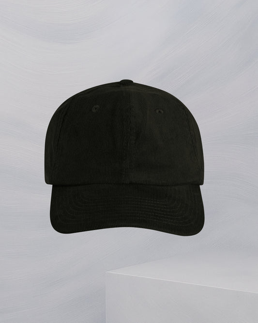 CASQUETTE NOIR OLIVE EN VELOUR CÔTELÉ EN COTON