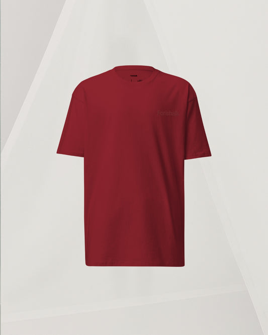 HEAVY BRICK RED COMBED COTTON T-SHIRT