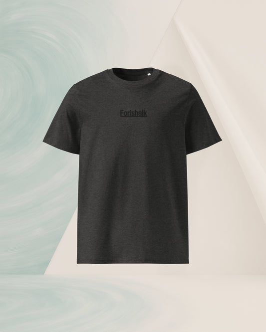DARK GREY ORGANIC RING-SPUN COTTON T-SHIRT