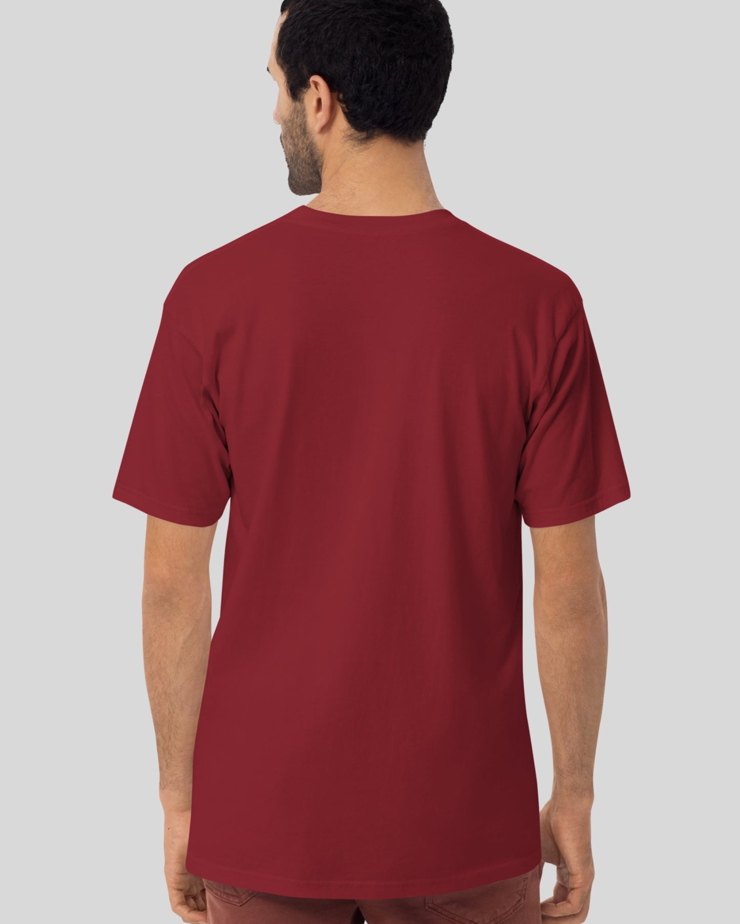 HEAVY BRICK RED COMBED COTTON T-SHIRT