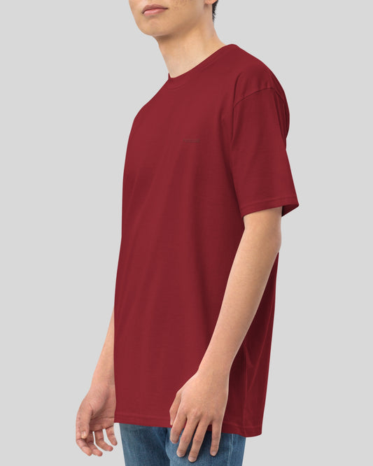 HEAVY BRICK RED COMBED COTTON T-SHIRT