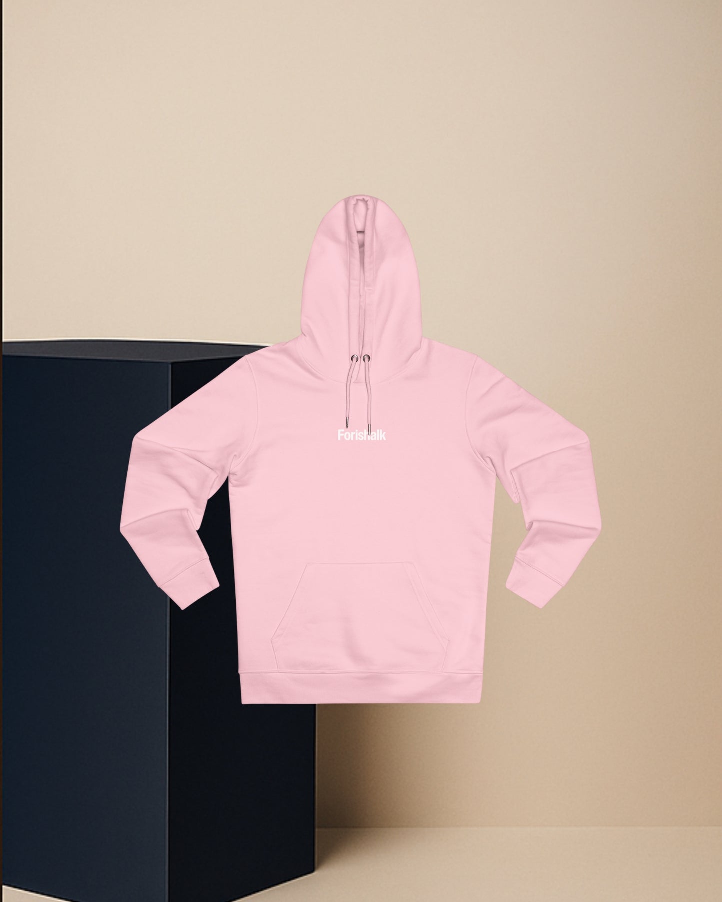 HOODIE ROSE DOUX EN COTON PEIGNÉ