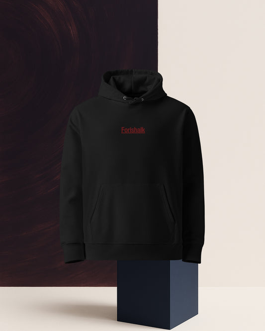 SIGNED BLACK HOODIE IN ORGANIC COTTON